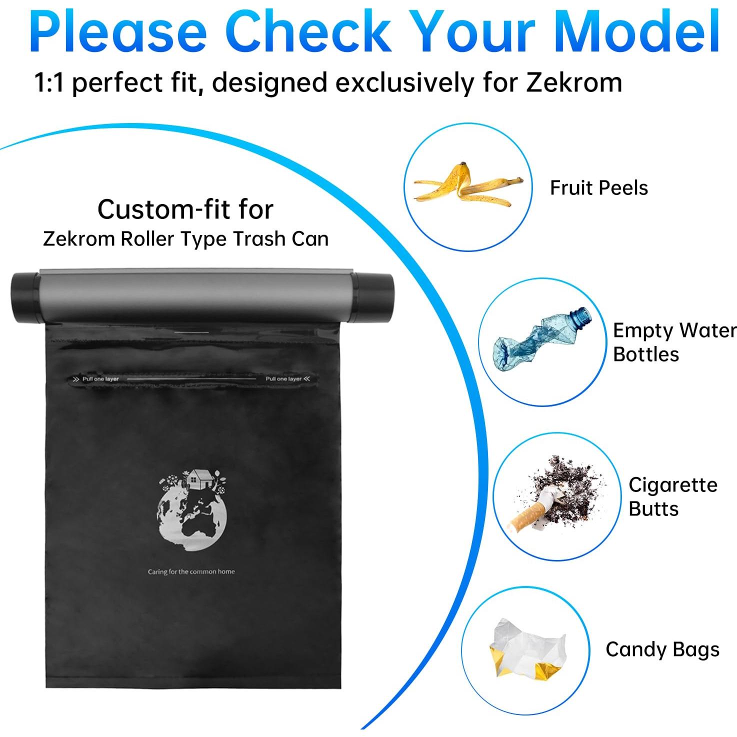 Bolsa de Basura para Auto Zekrom - 4 Rollos Mini Impermeables