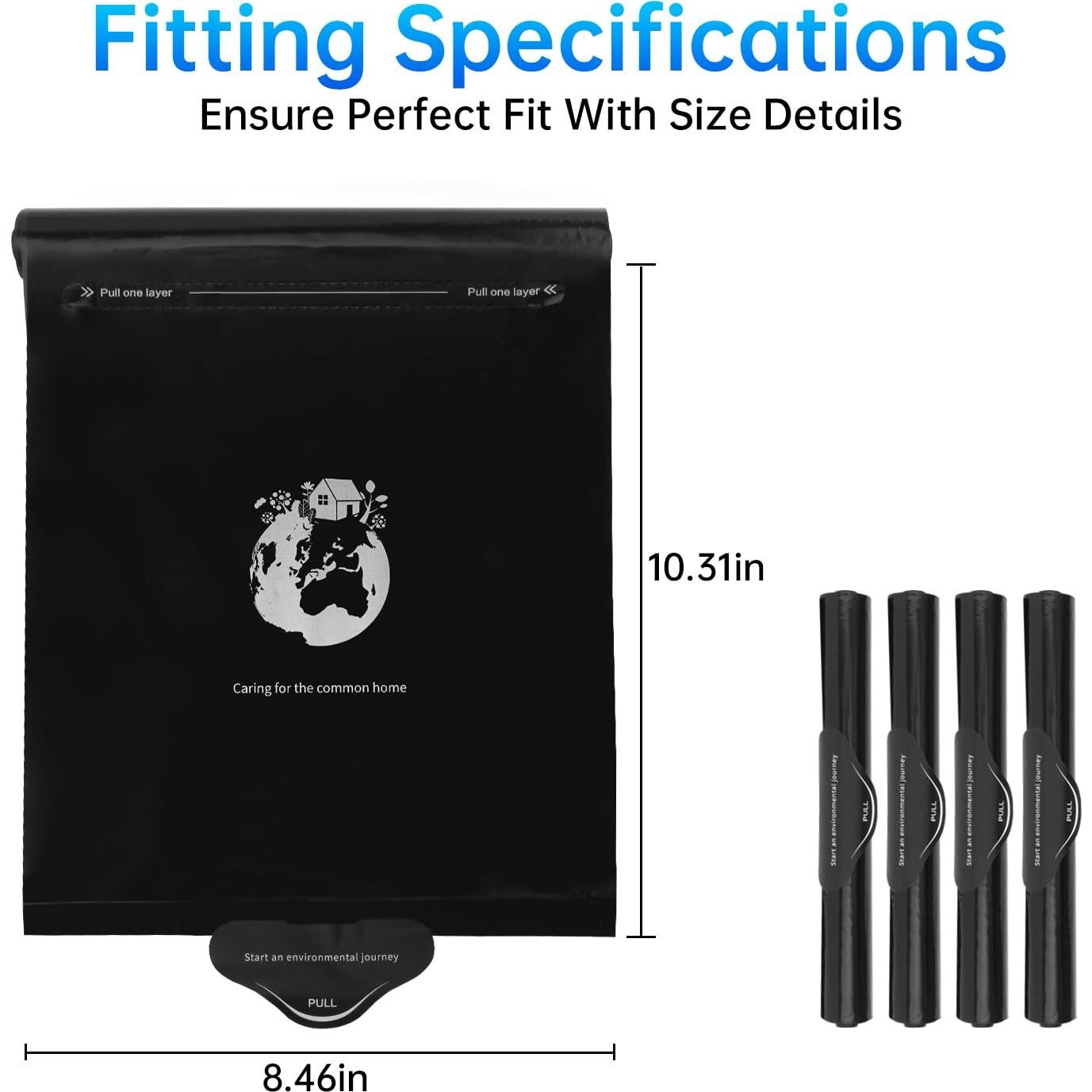 Bolsa de Basura para Auto Zekrom - 4 Rollos Mini Impermeables