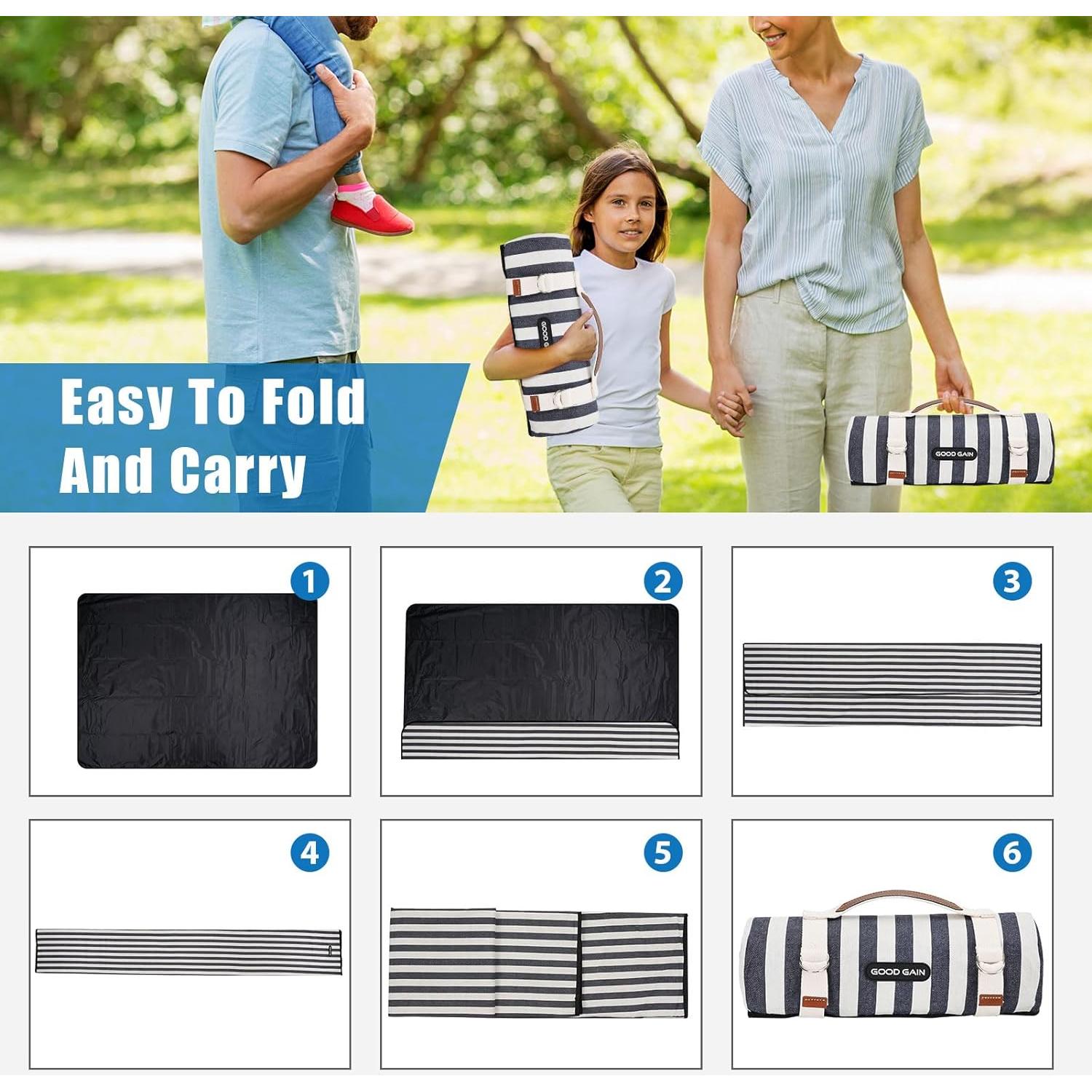 Manta de Picnic Impermeable G GOOD GAIN 198x145 cm Azul Egeo