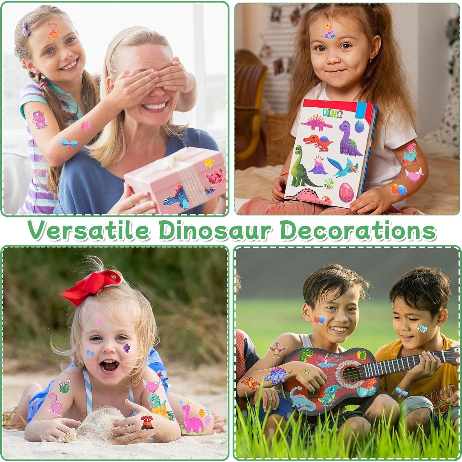 Tatuajes Temporales de Dinosaurio Ozepao - 160 Diseños Brillantes