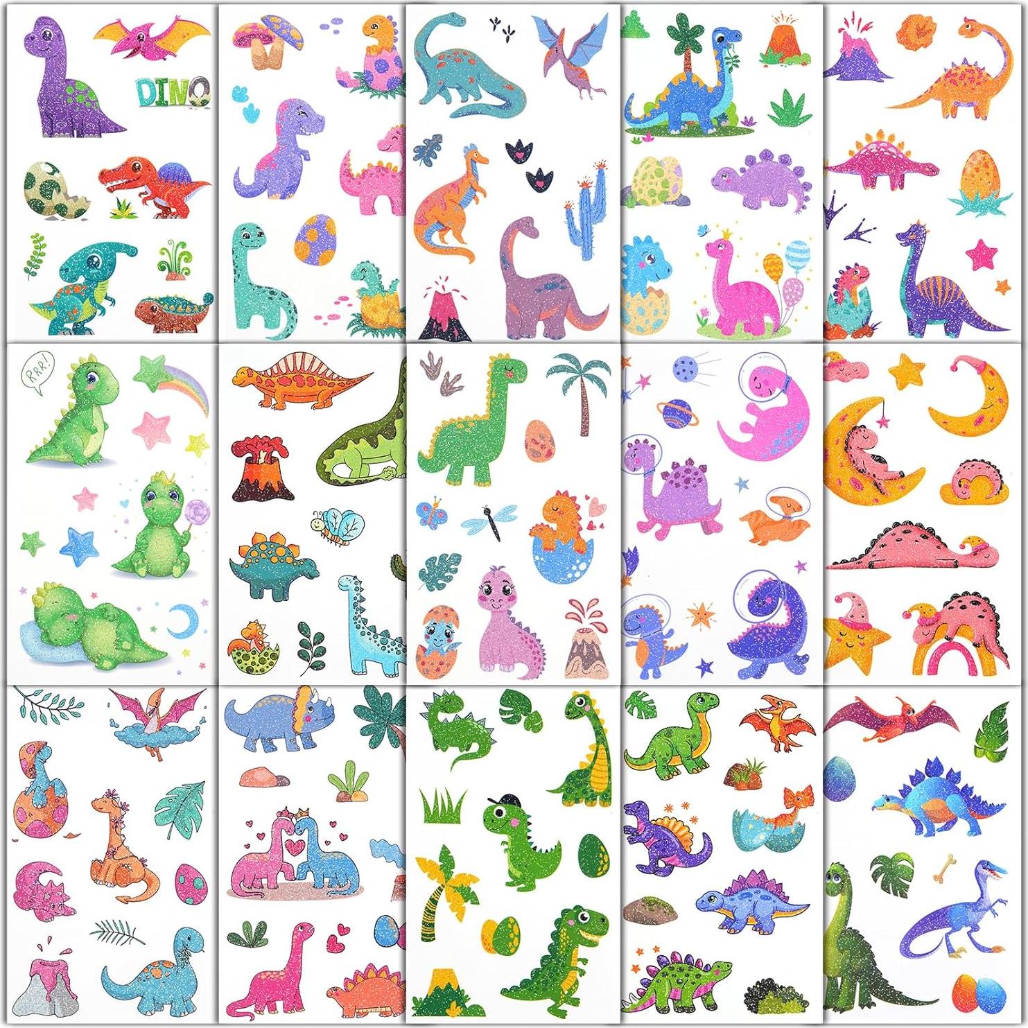 Tatuajes Temporales de Dinosaurio Ozepao - 160 Diseños Brillantes