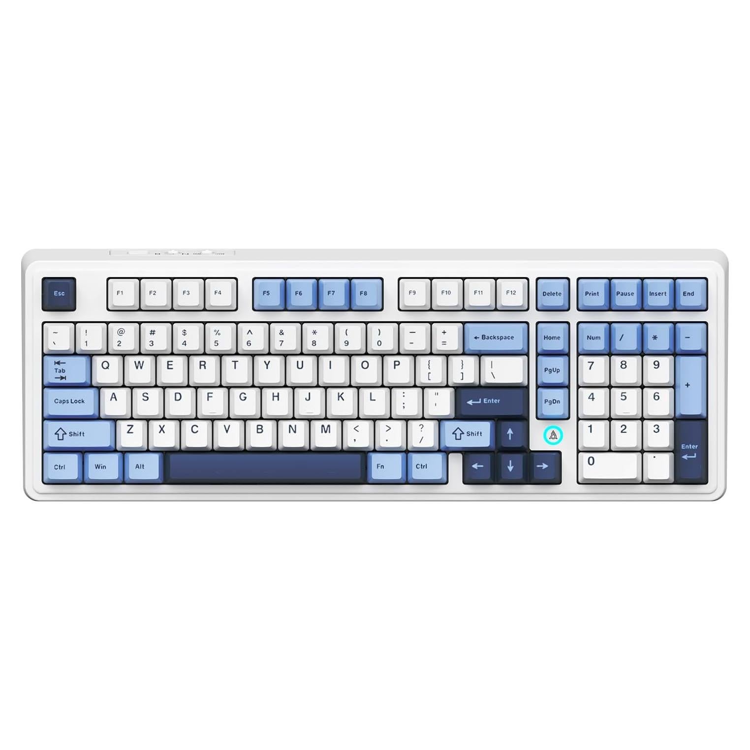 Teclado Mecánico Inalámbrico NACODEX AK980 RGB Azul Blanco