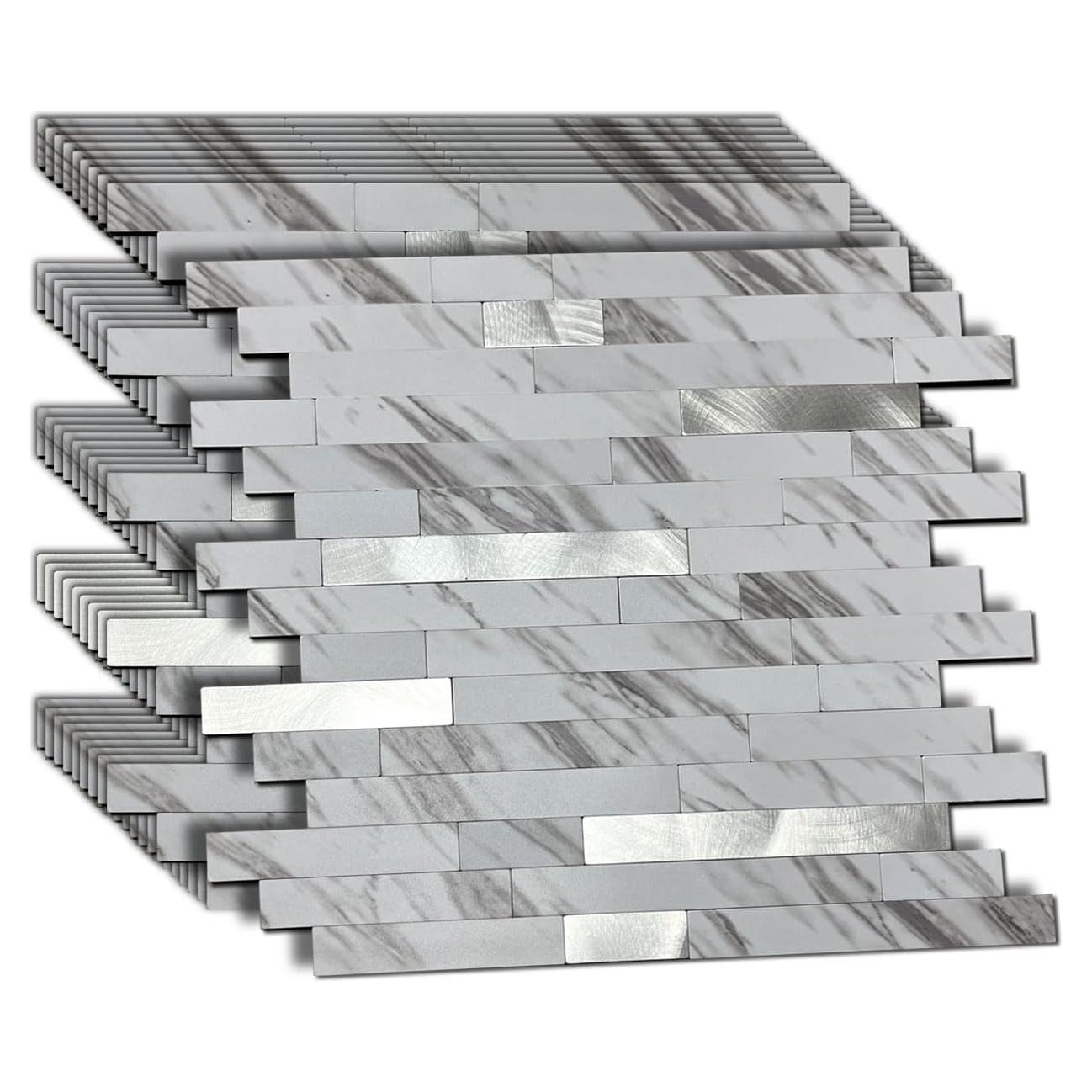 Azulejos Autoadhesivos Weimeisc 10 Hojas Mármol Blanco 28.58x32.26cm