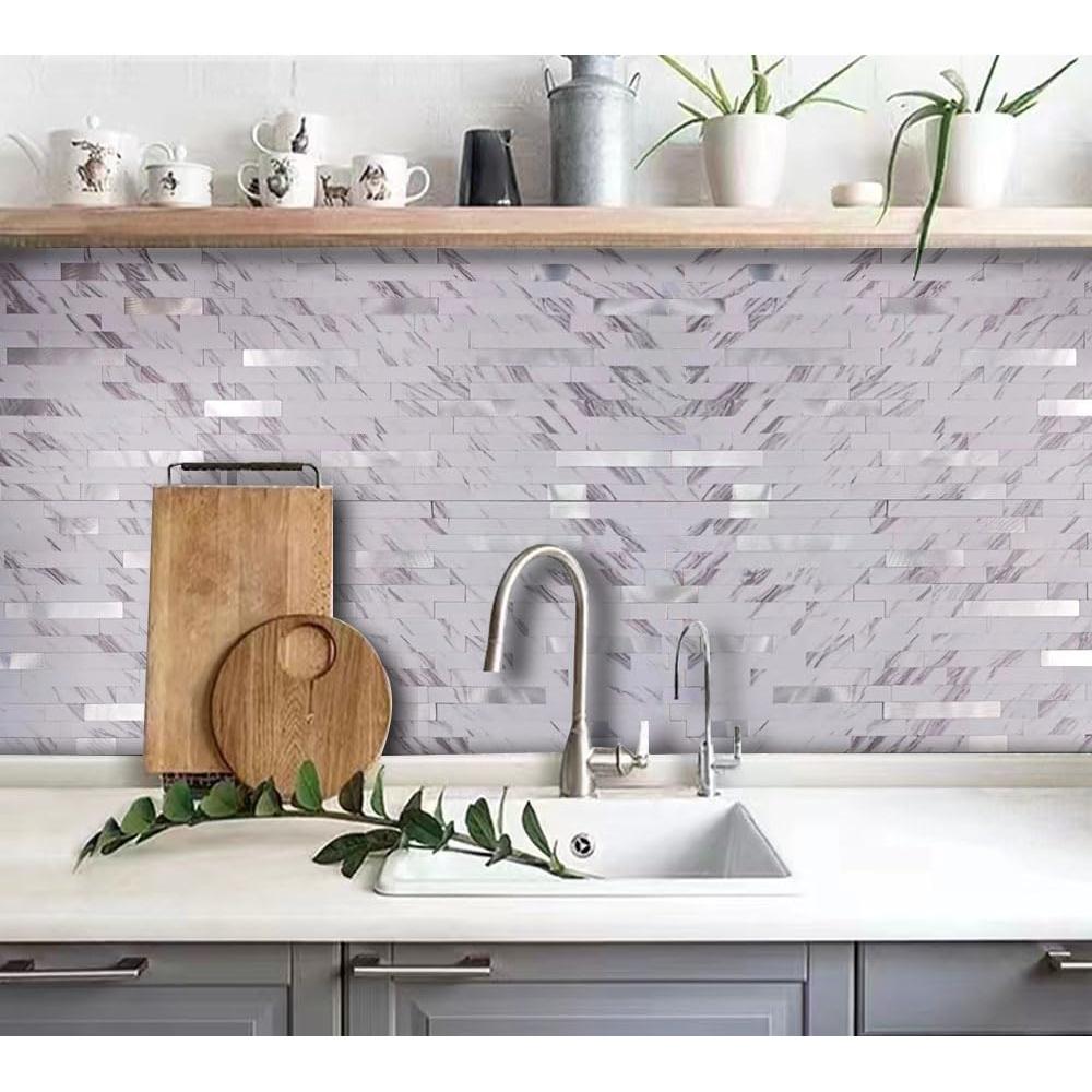 Azulejos Autoadhesivos Weimeisc 10 Hojas Mármol Blanco 28.58x32.26cm