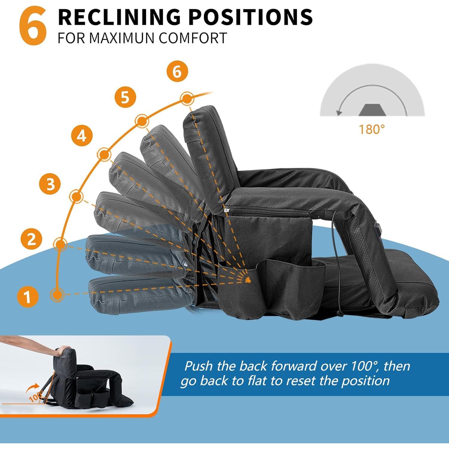 Asiento de Estadio Calentado NAIZEA con Respaldo y 6 Posiciones