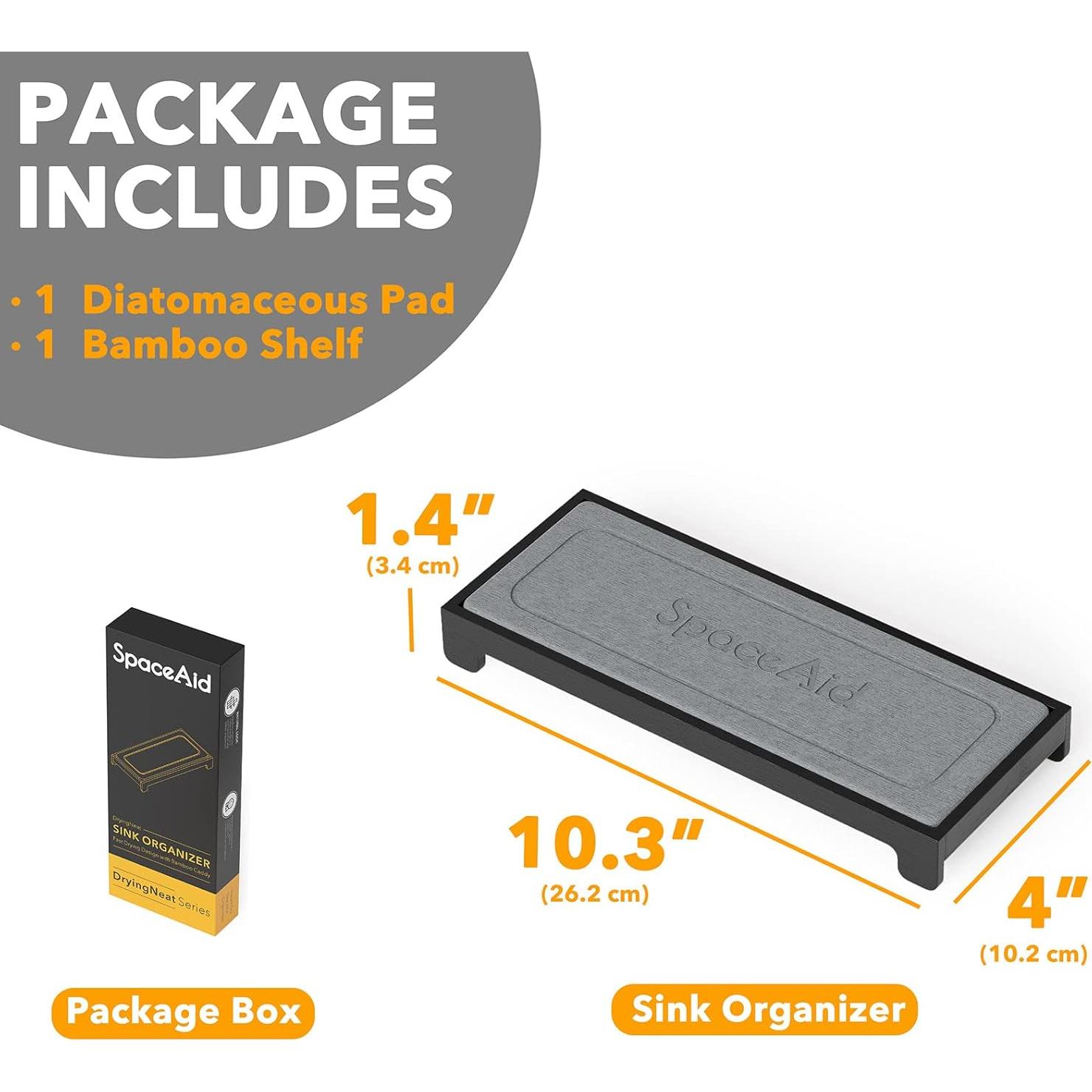 Organizador de Fregadero SpaceAid de Bambú Negro 26.2x10.2 cm