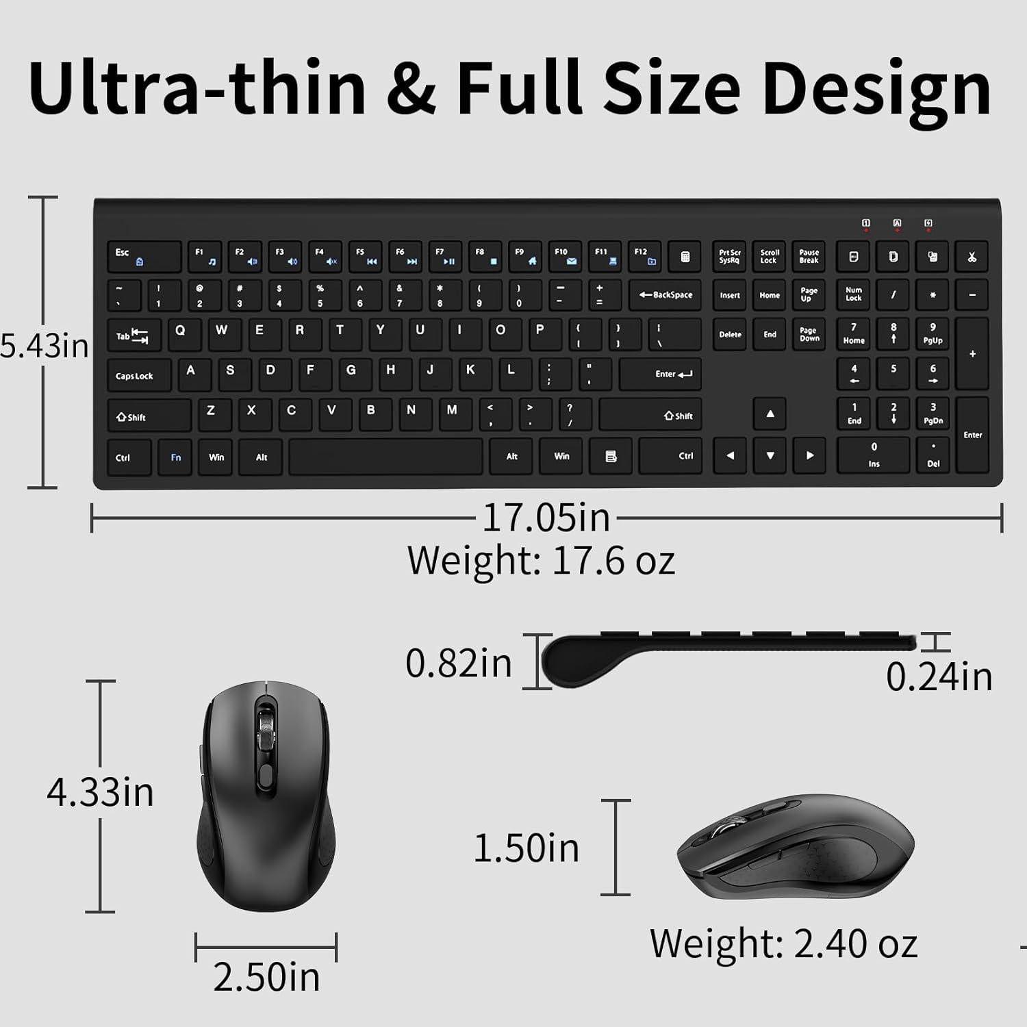 Combo Teclado y Ratón Inalámbricos ACOZYKITTEN Negro