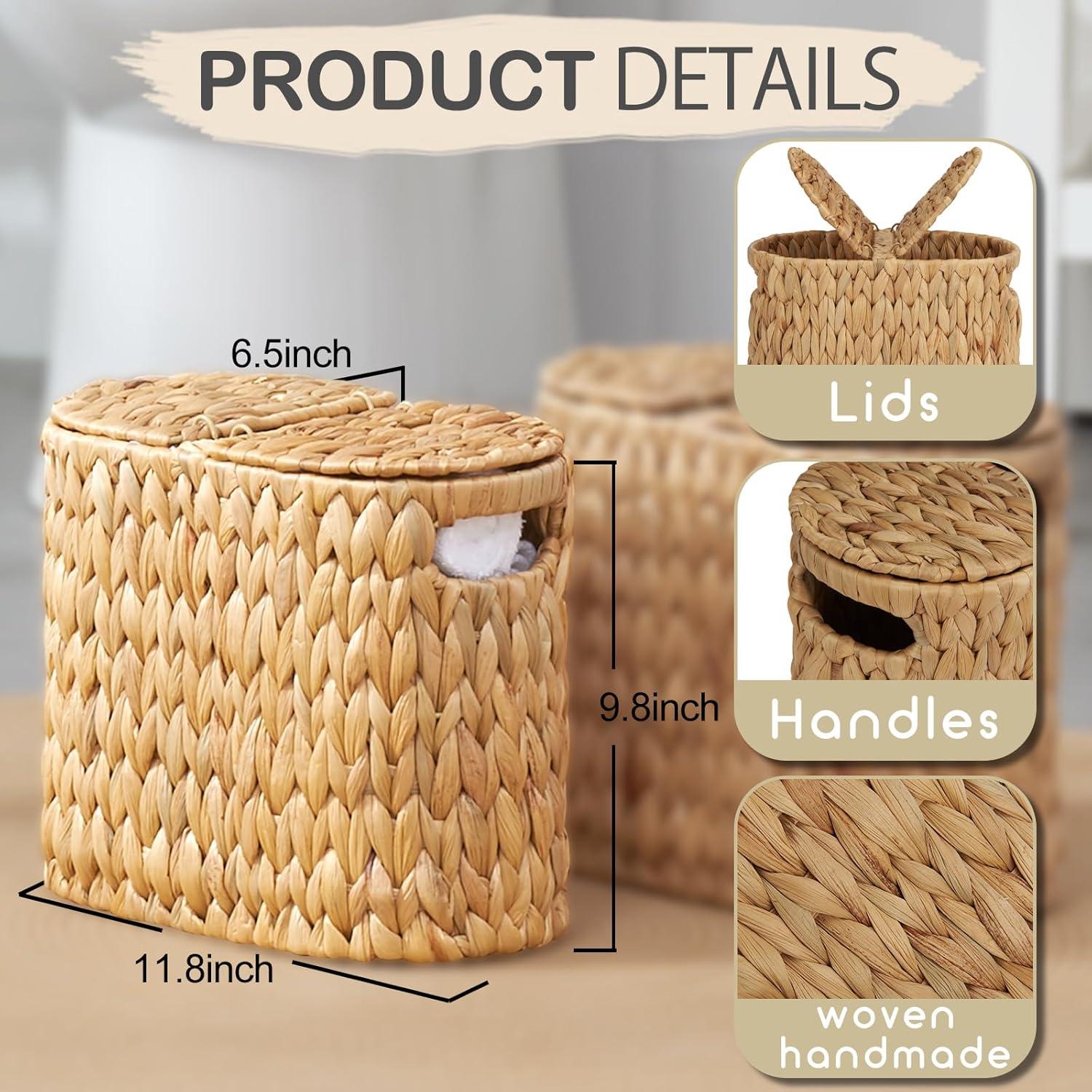 Cesta de Papel Higiénico ELONG HOME Natural para 4 Rollos