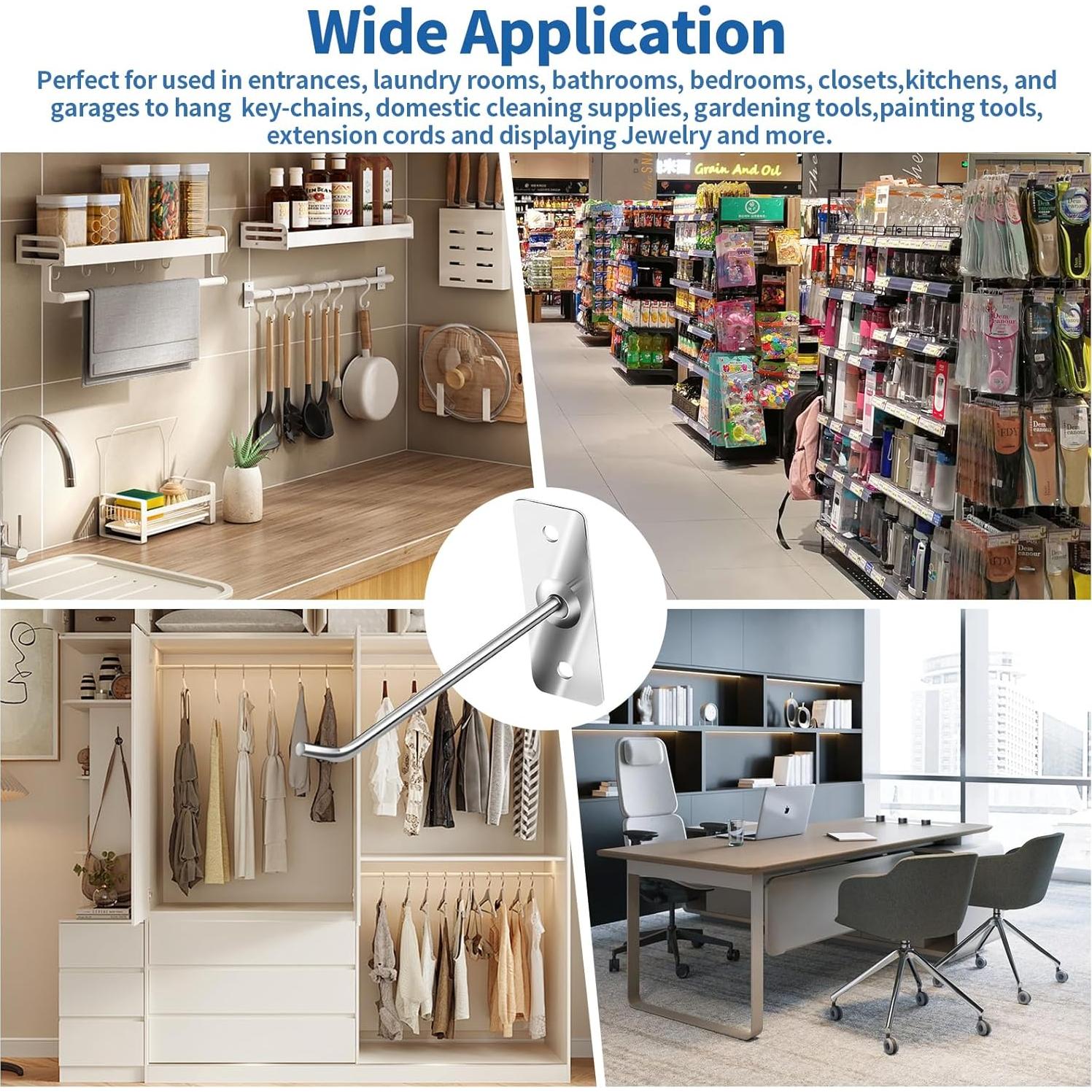 Juego de Ganchos de Acero Inoxidable Waltool 60 Pcs 5-20cm