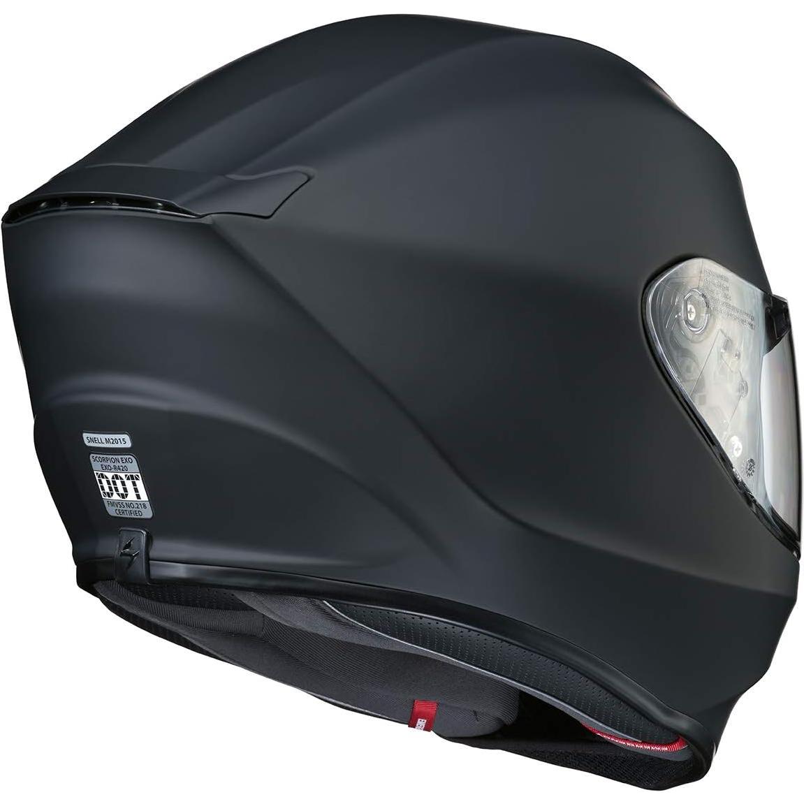 ScorpionEXO R420 Full Face Motorcycle Helmet with Integrated Bluetooth Speaker Pockets (Matte Black - 4X-Large)