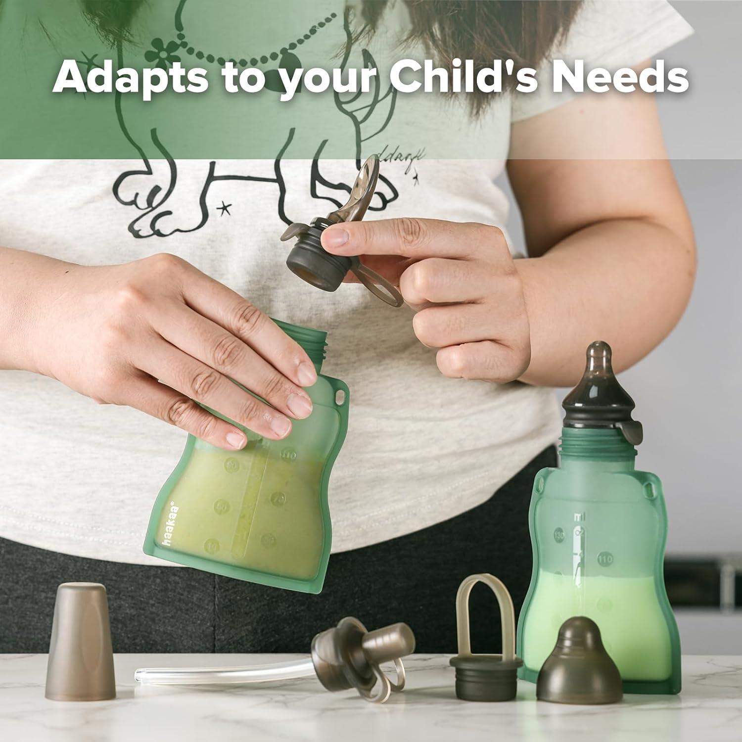 Bolsa de Comida Reutilizable Haakaa Yummy Pouch 2 Unidades Verde