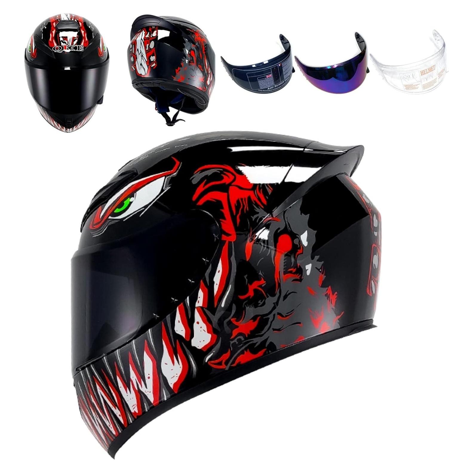 Casco de Motocicleta HTLNUZD Integral con Visores Intercambiables