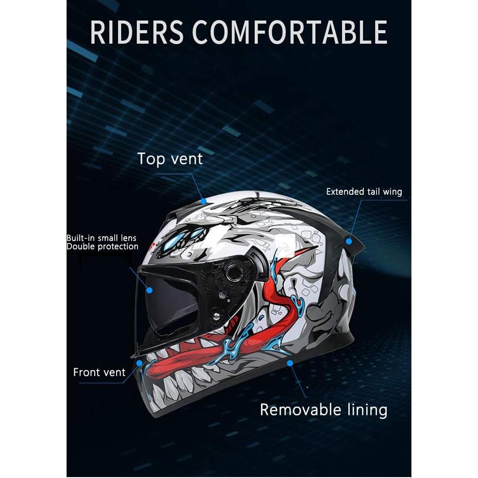 Casco Motocicleta MotuoMr Pequeño Espejo Negro DOT