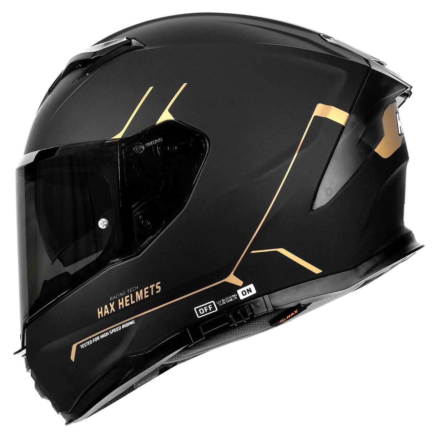 Casco HAX Force Aerodinámico Doble Visor Talla M Negro Mate