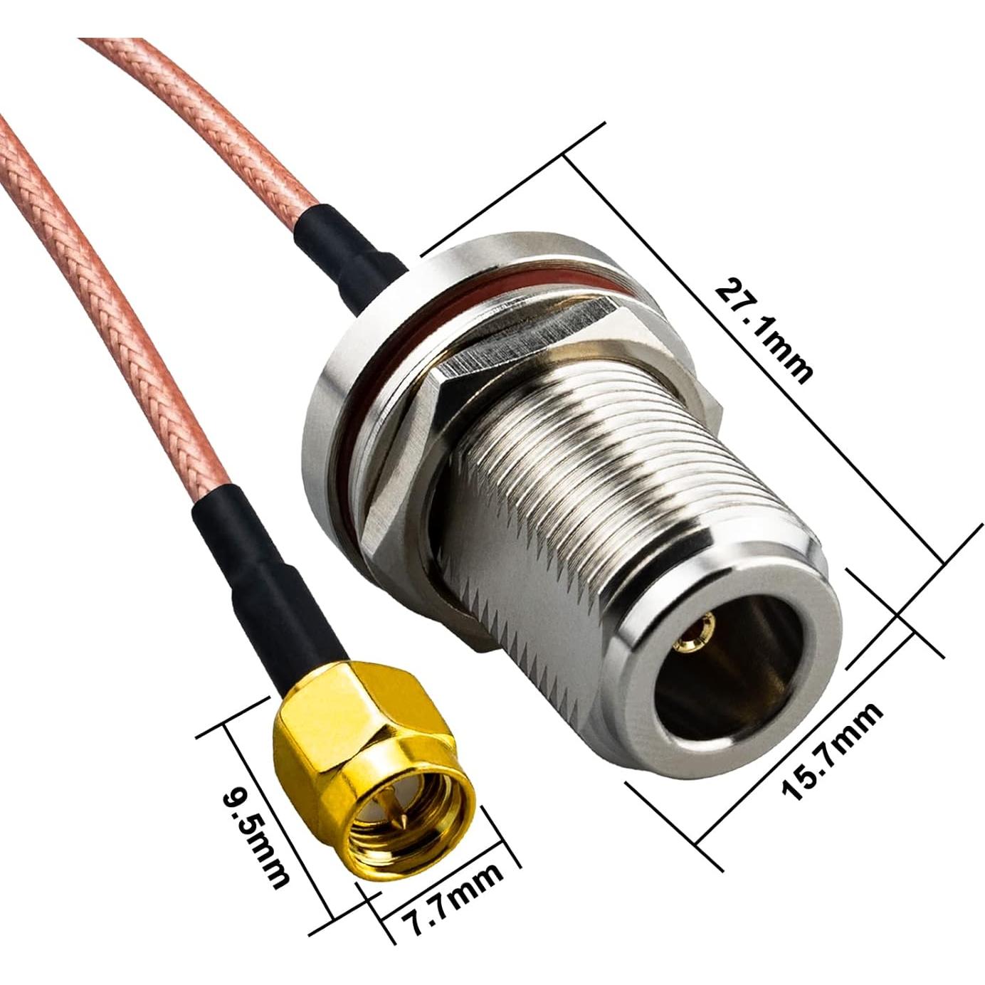 Adaptador Coaxial SMA Macho a N Hembra RG316 20cm URCIANOW