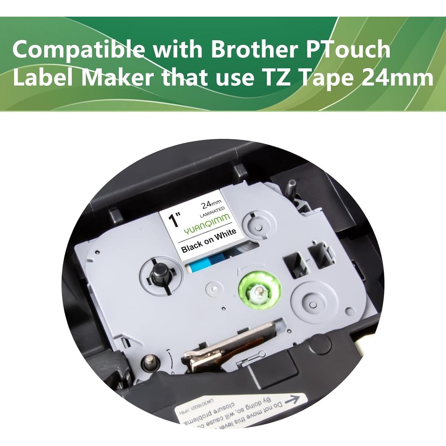 Cinta de Etiquetadora YUANQIMM 24mm Blanca 4 Paquetes Compatible Brother