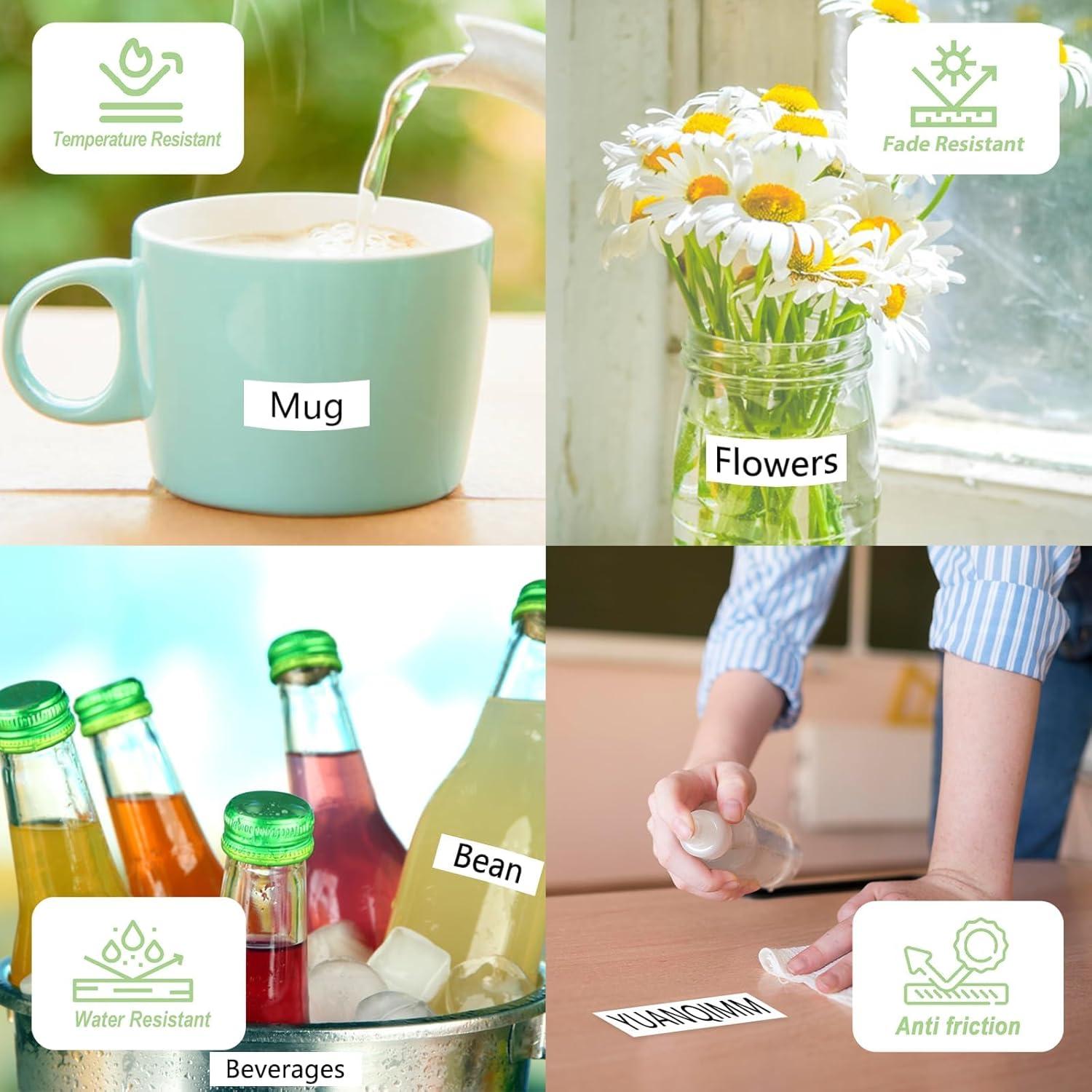 Cinta de Etiquetadora YUANQIMM 24mm Blanca 4 Paquetes Compatible Brother