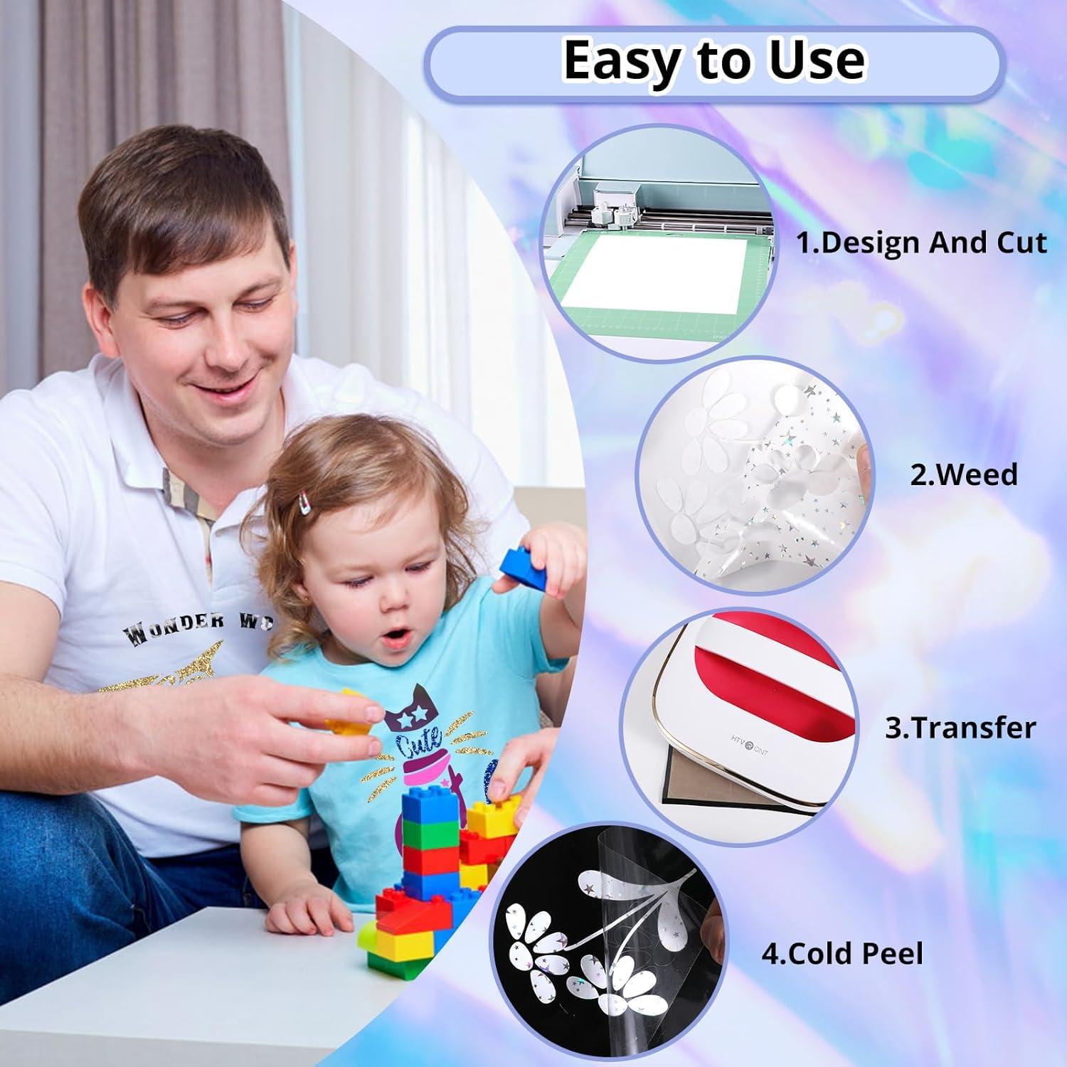 Vinilo de Transferencia de Calor HTVRONT 100 Colores 30.48x25.4cm