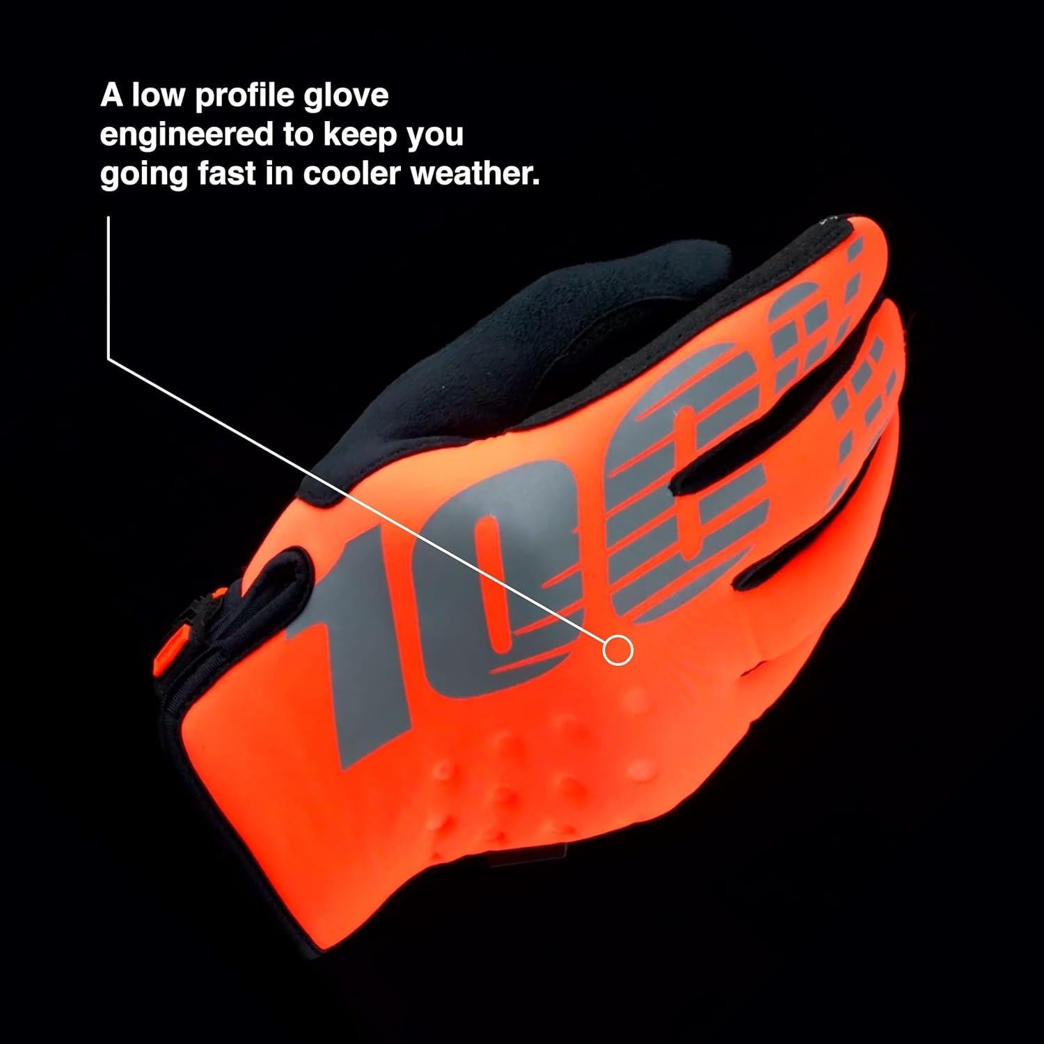 Guantes de Motocross 100% BRISKER Naranja Fluo Adulto Grande