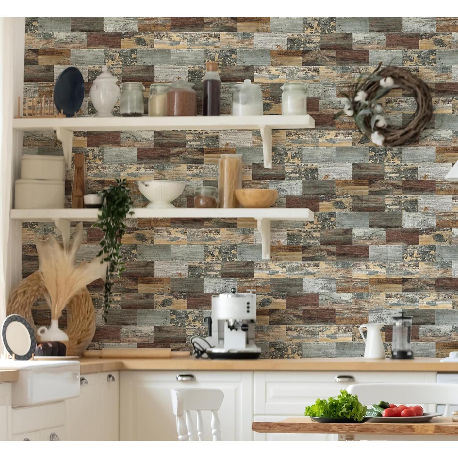 Azulejo Autoadhesivo PVC Reovatile 29.4x28.8cm Mezcla Rústica