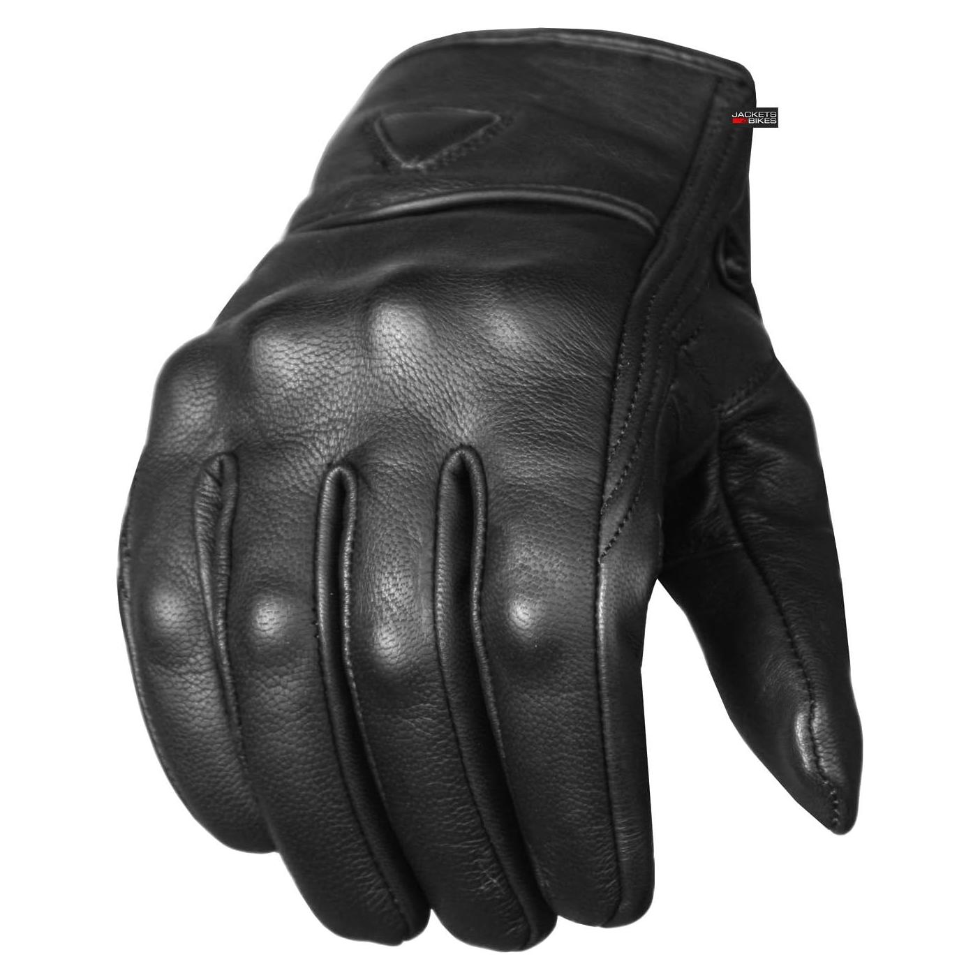 Guantes de Cuero para Motocicleta Jackets 4 Bikes G57 Negro
