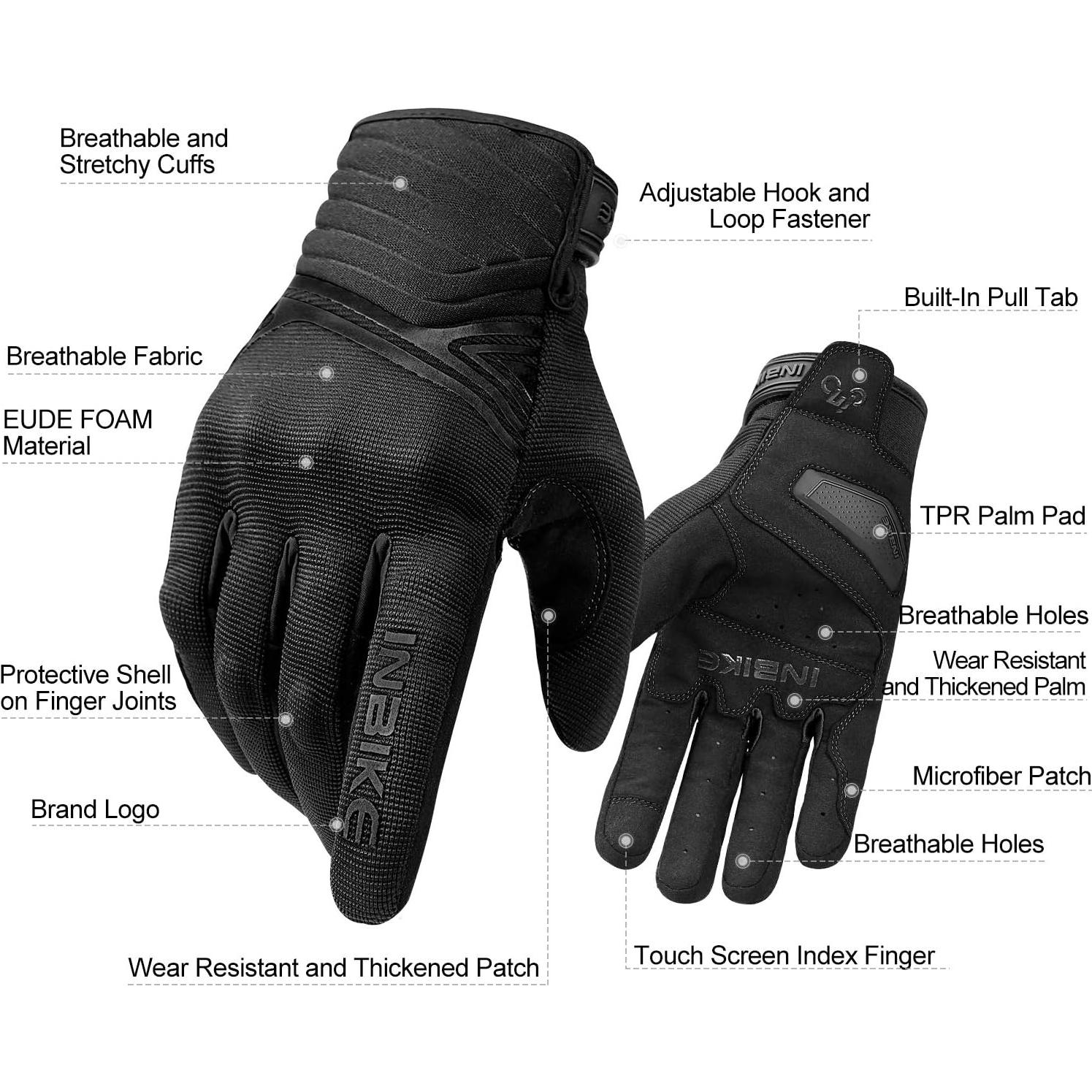 Guantes de motocicleta INBIKE TPR táctiles y transpirables