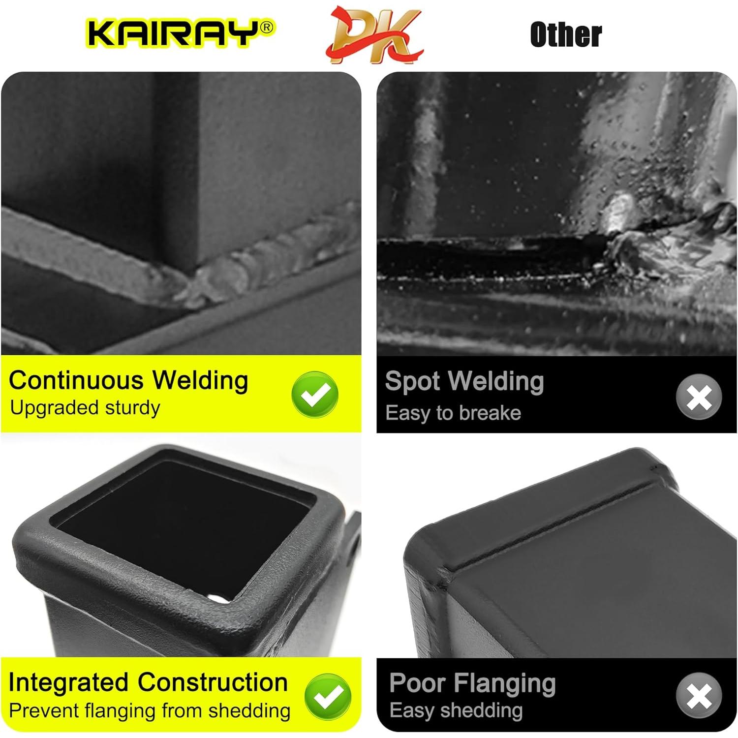 Adaptador de enganche Kairay 1-1/4" a 2" con elevación 10.16 cm