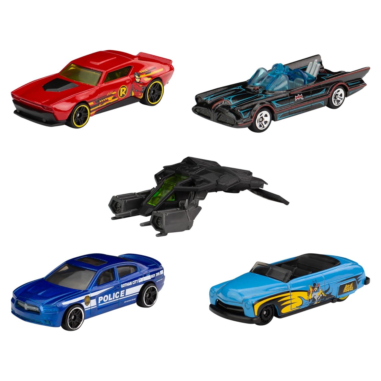 Hot Wheels Batman 5-Pack - Set de 5 Coches 1:64 Temáticos