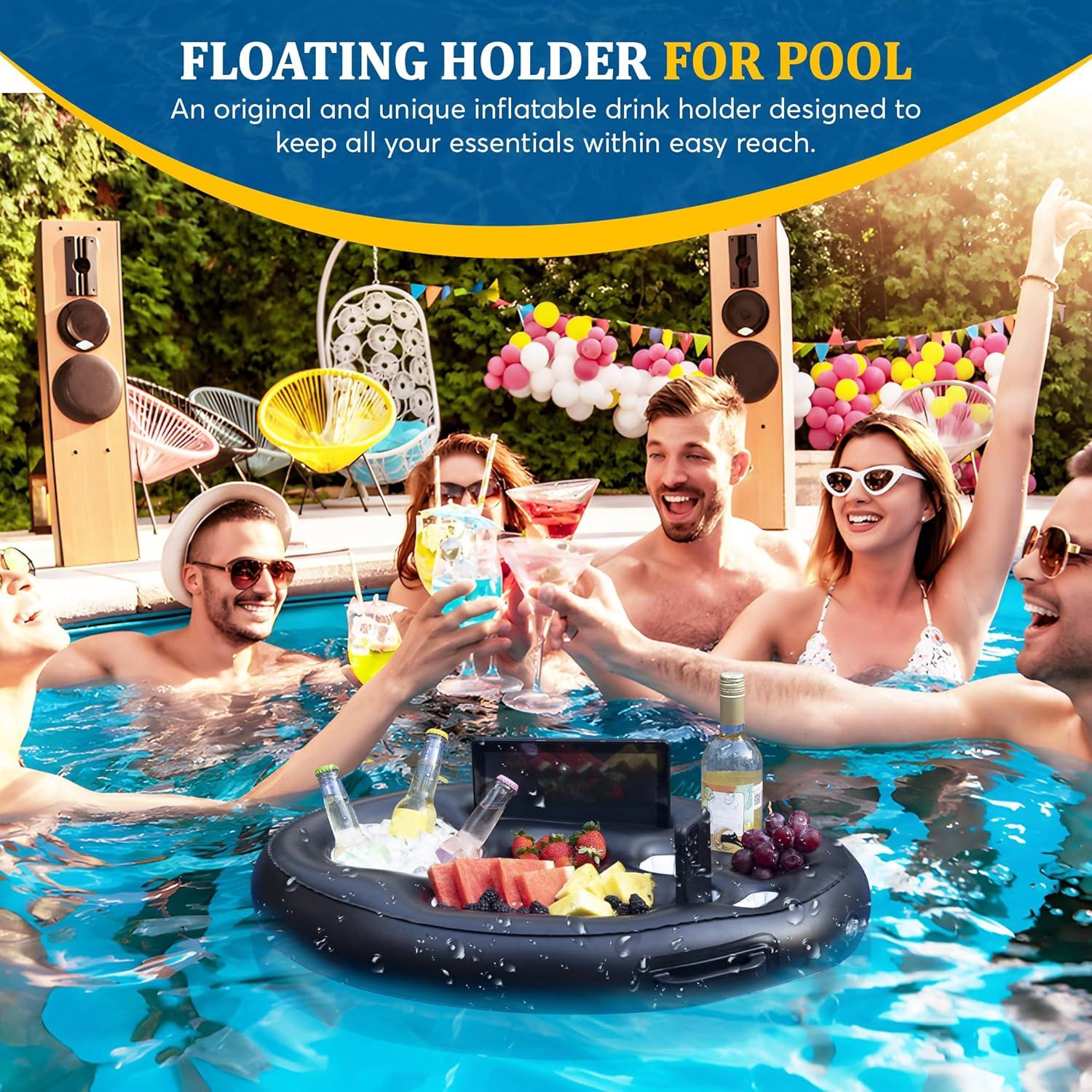 NAYUNA Soporte Flotante para Bebidas y Comida Negro 182.88x91.44cm