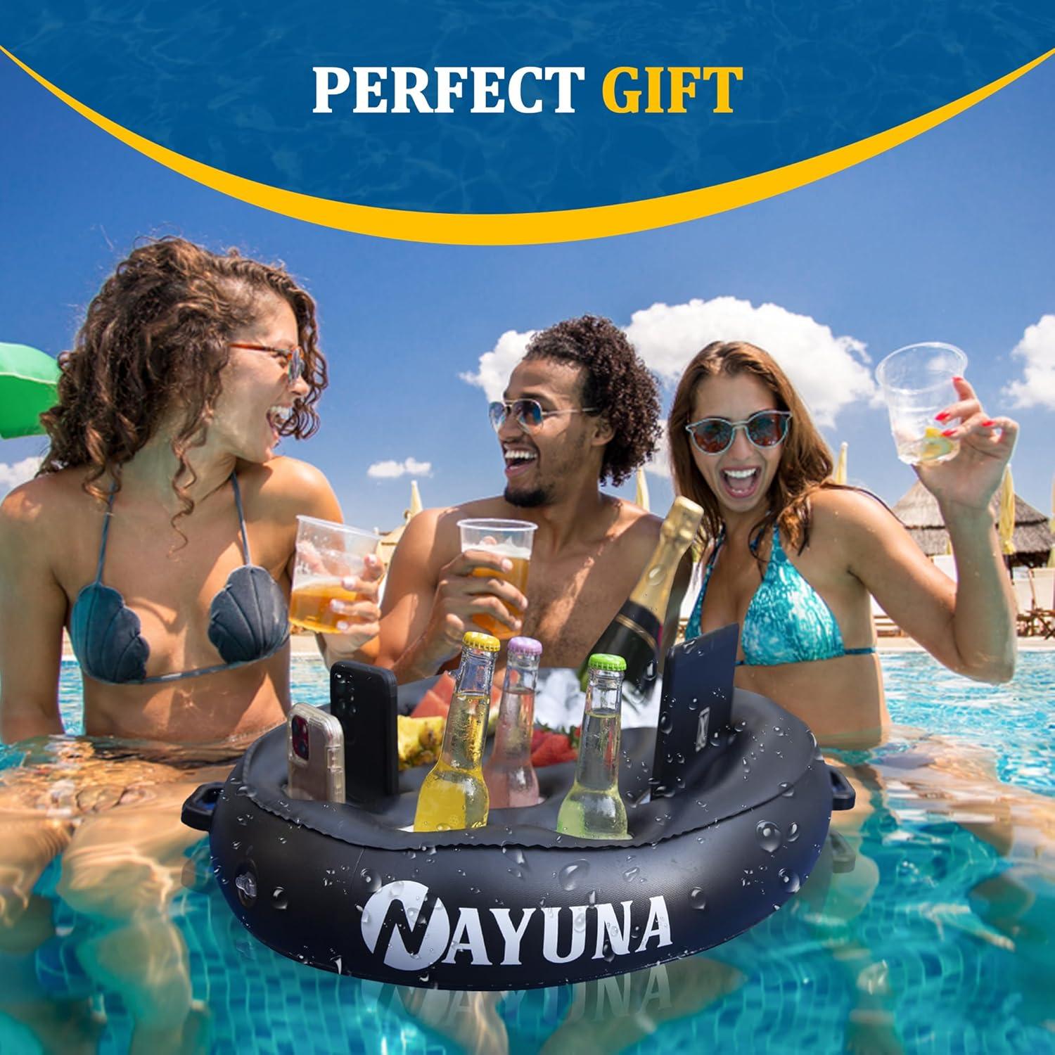 NAYUNA Soporte Flotante para Bebidas y Comida Negro 182.88x91.44cm