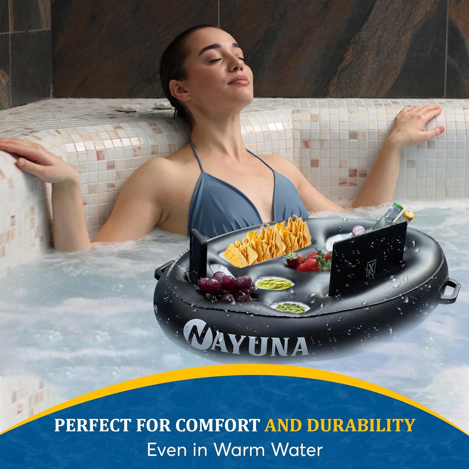 NAYUNA Soporte Flotante para Bebidas y Comida Negro 182.88x91.44cm