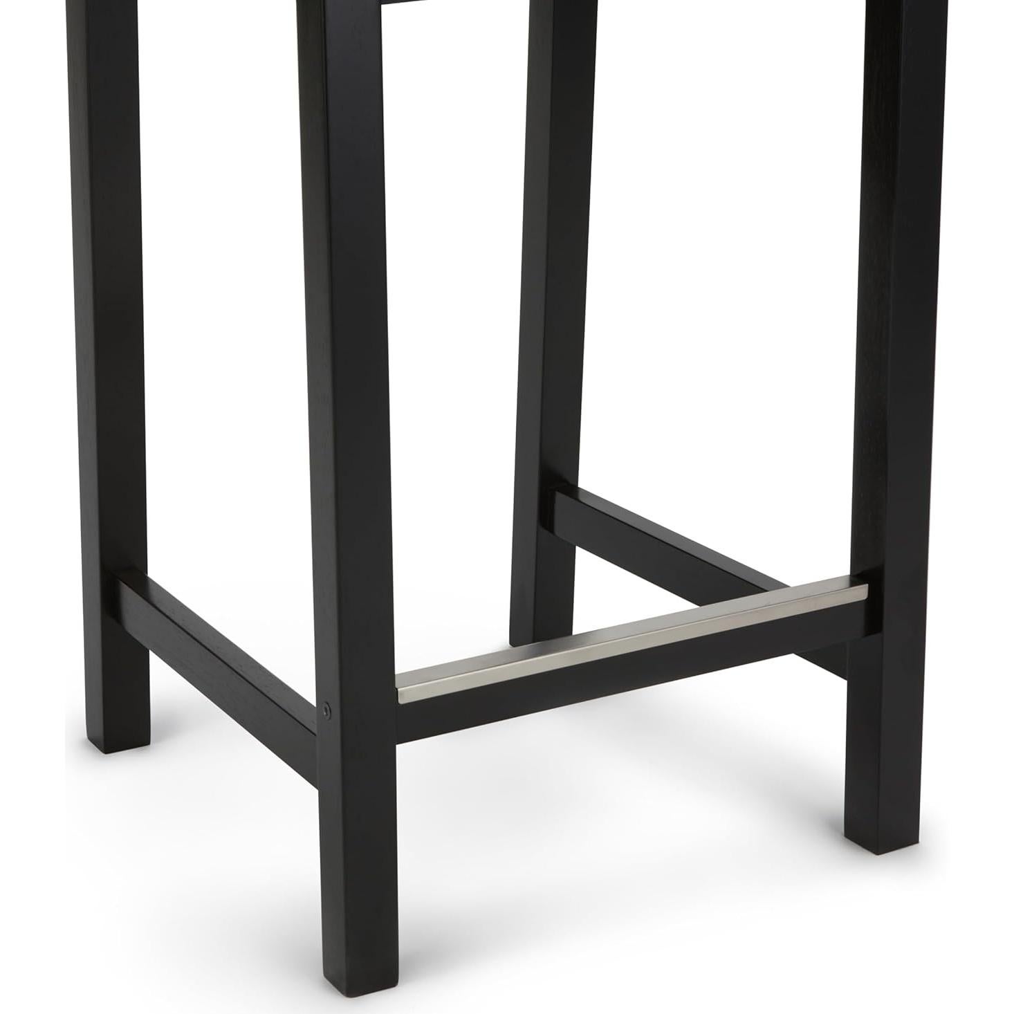 Taburete de Madera Amazon Basics con Respaldo Negro 60.96 cm