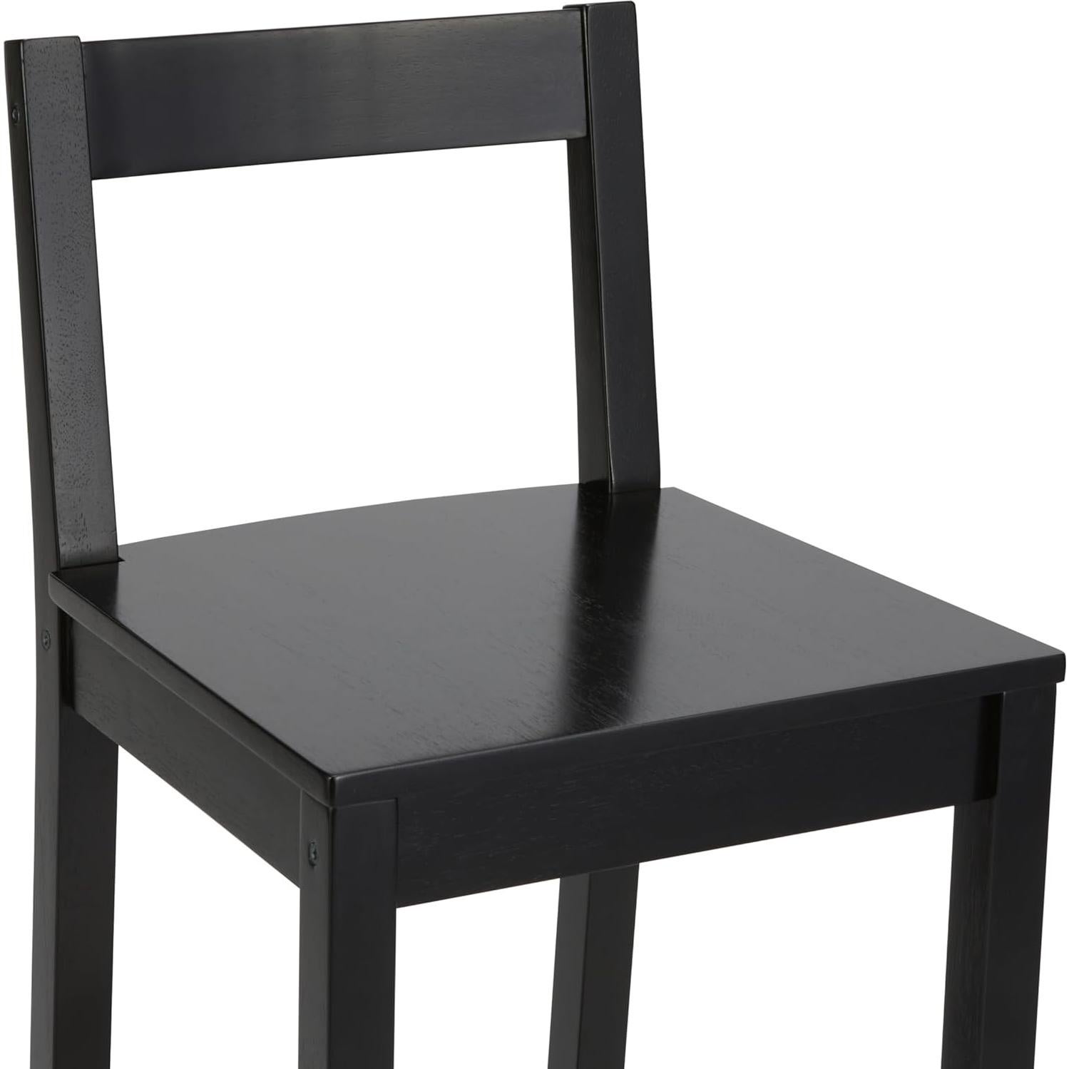 Taburete de Madera Amazon Basics con Respaldo Negro 60.96 cm