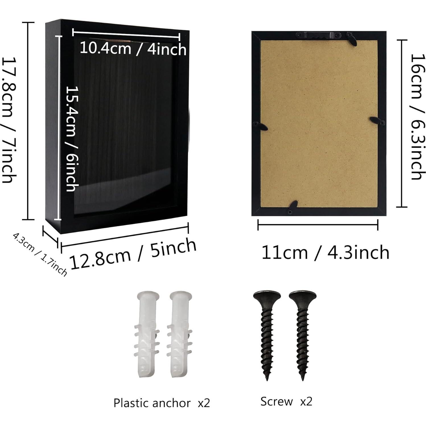 Caja de Sombra Pequeña FramePro 5x7 Negro con Ranura