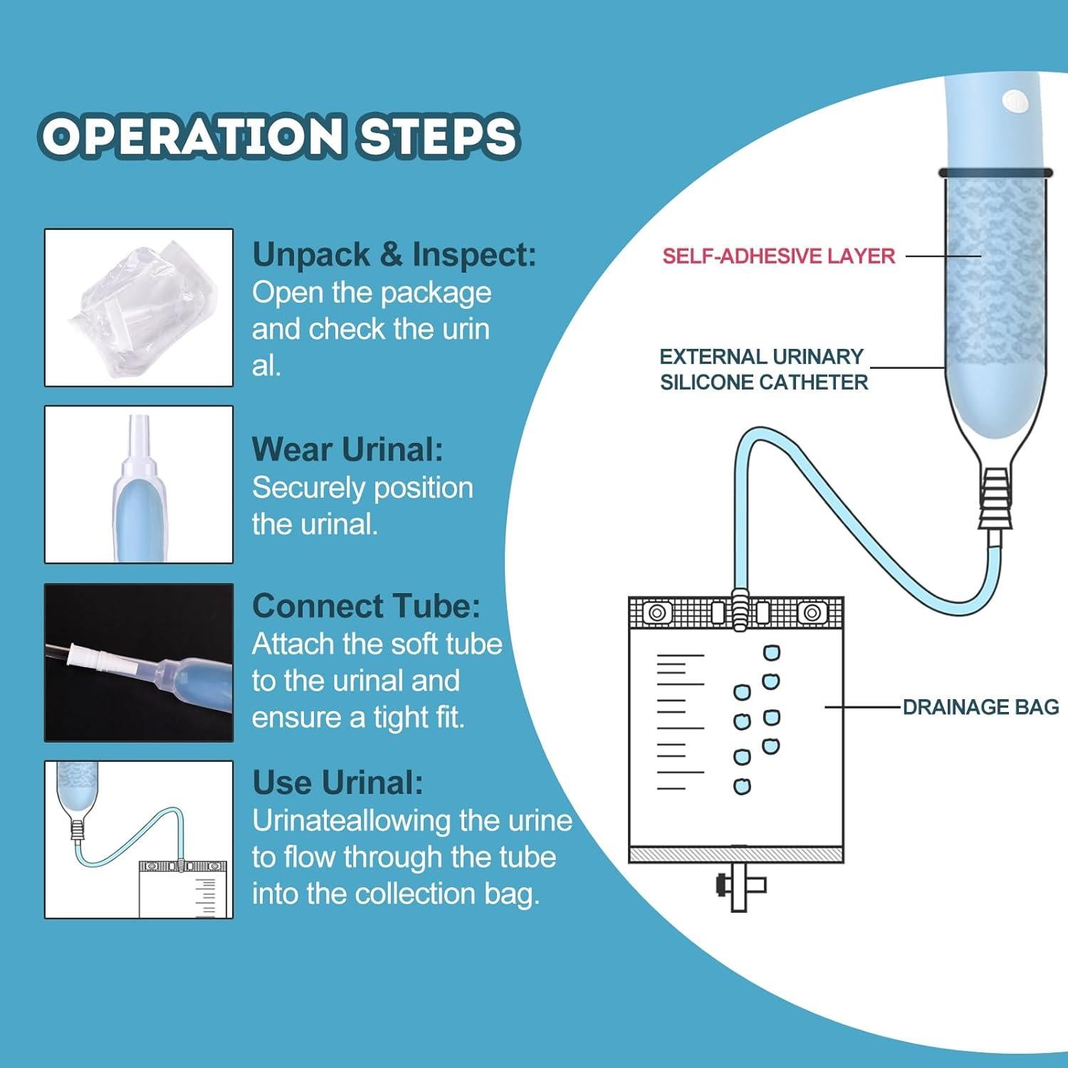 Paquete de 10 Catéteres Externos de Silicona YOOGUSTO 25mm