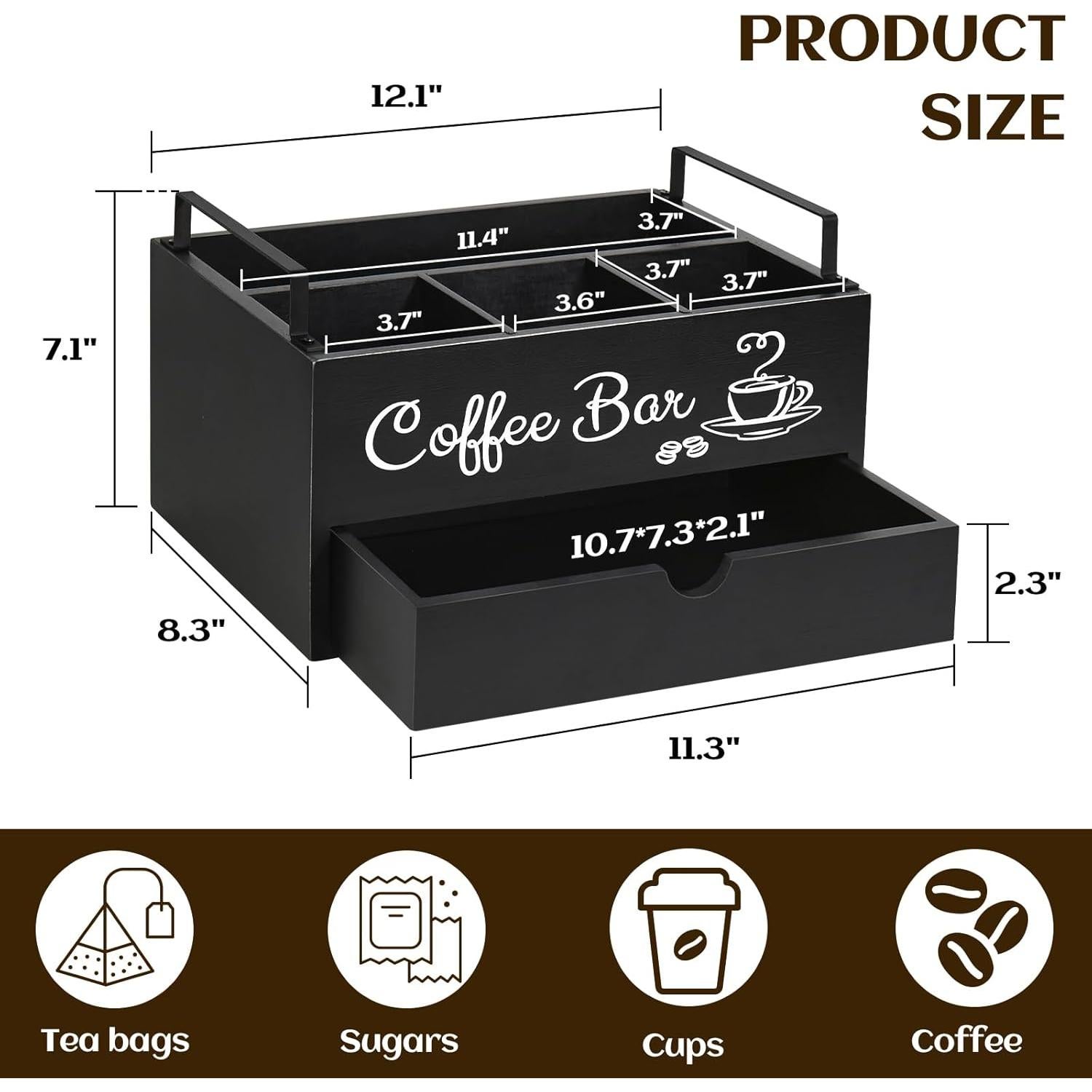 Organizador de Estación de Café ugiftt - Madera Rectangular 1.32kg
