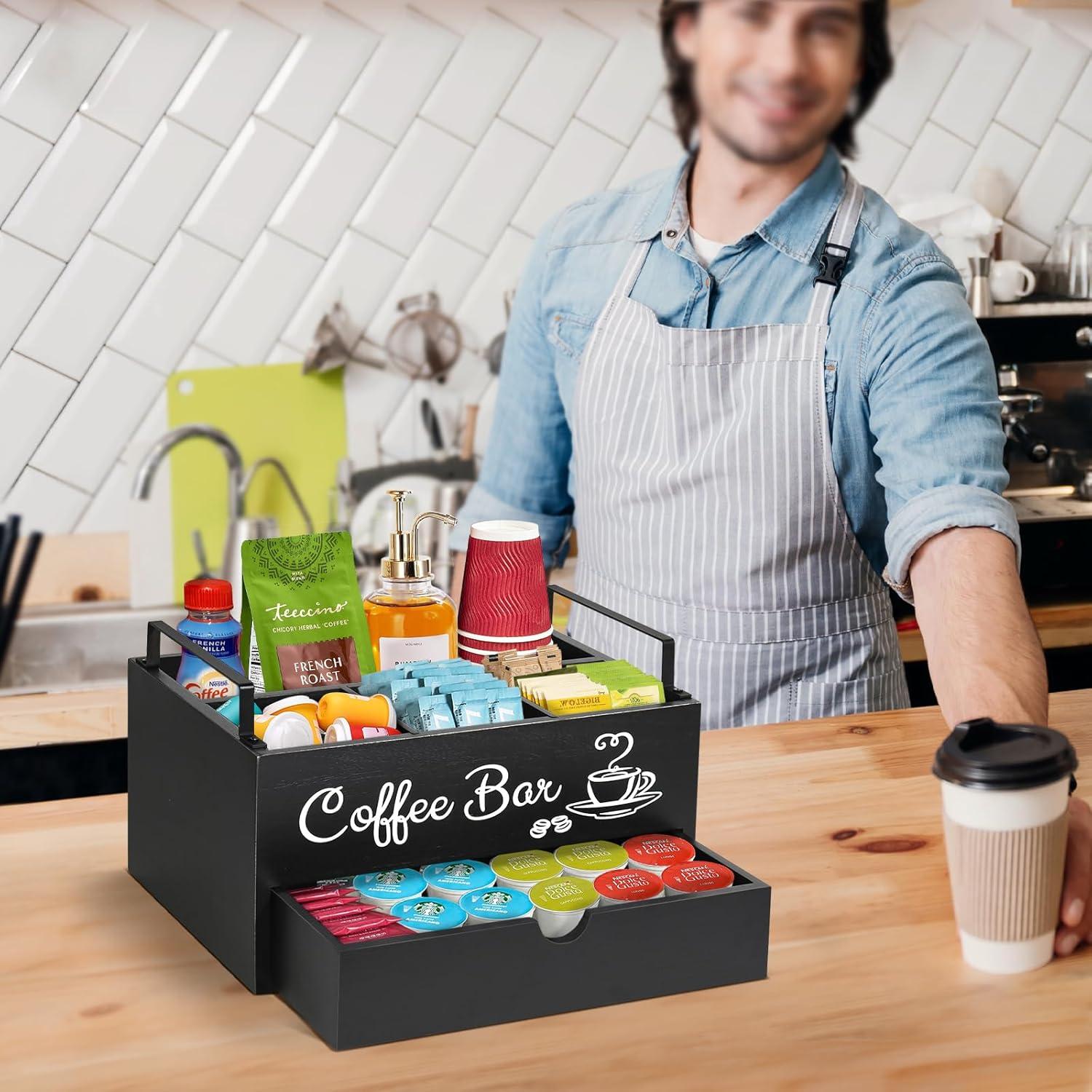 Organizador de Estación de Café ugiftt - Madera Rectangular 1.32kg