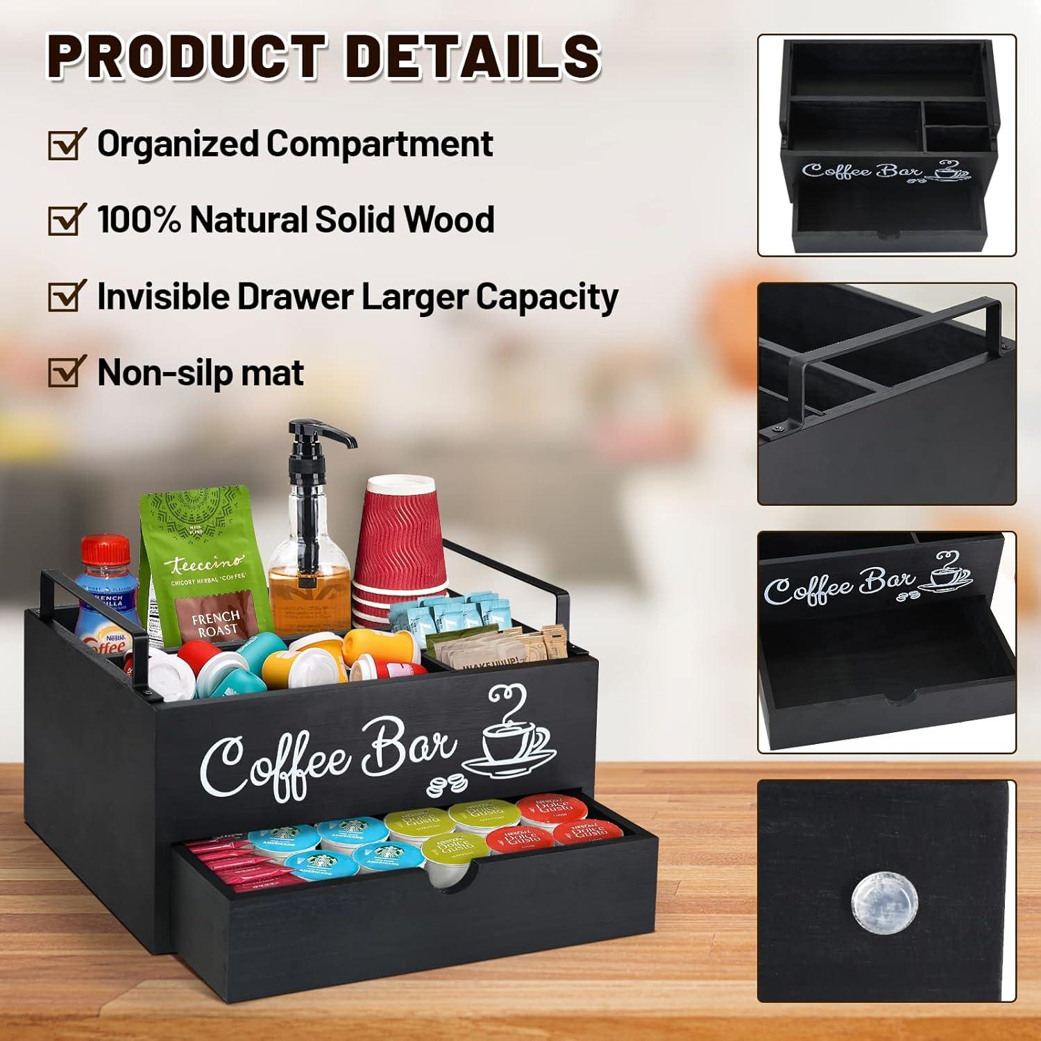 Organizador de Estación de Café ugiftt - Madera Rectangular 1.32kg