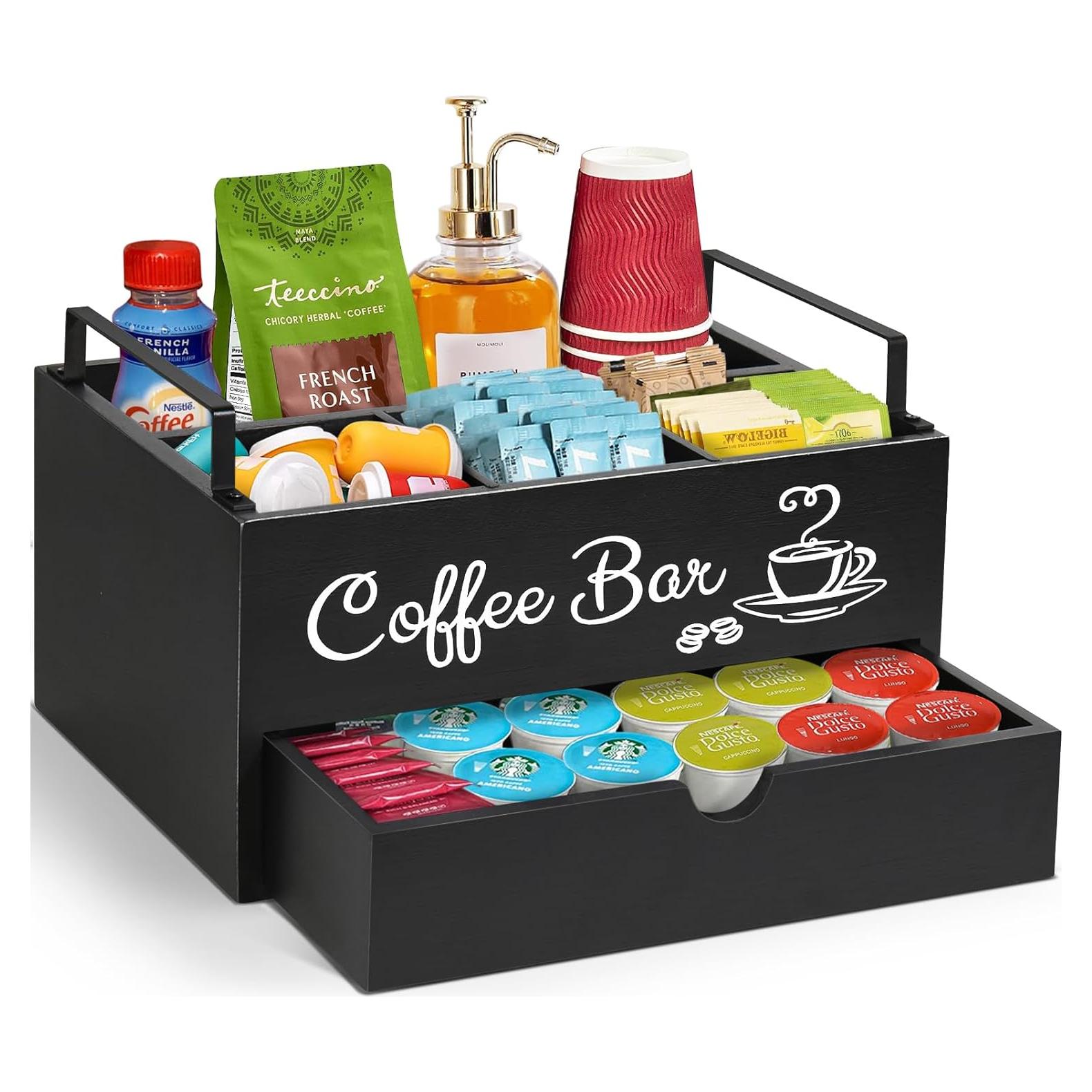 Organizador de Estación de Café ugiftt - Madera, 31.2x21.6x17.3 cm