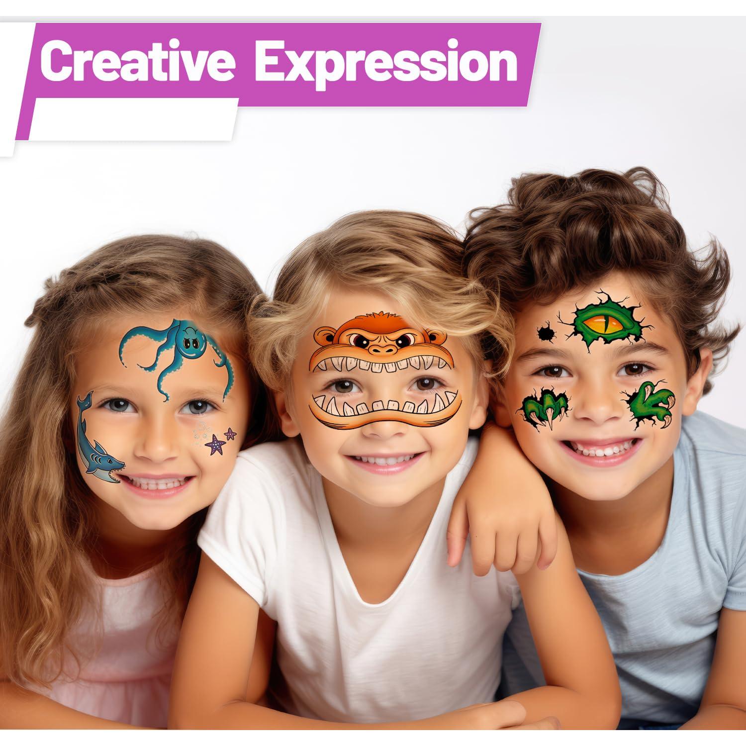 Tatuajes Temporales de Cara Partywind, 24 Estilos Creativos