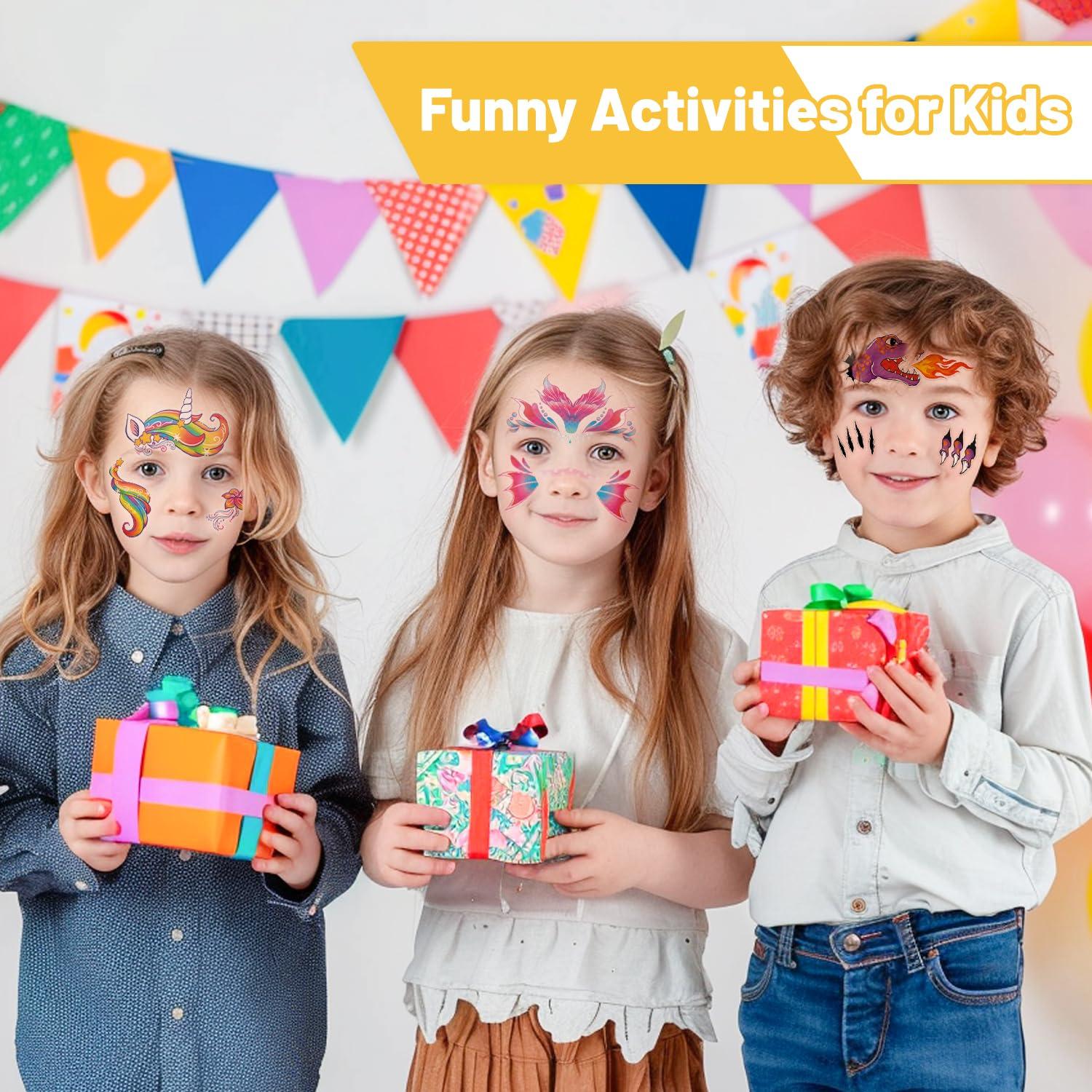 Tatuajes Temporales de Cara Partywind, 24 Estilos Creativos