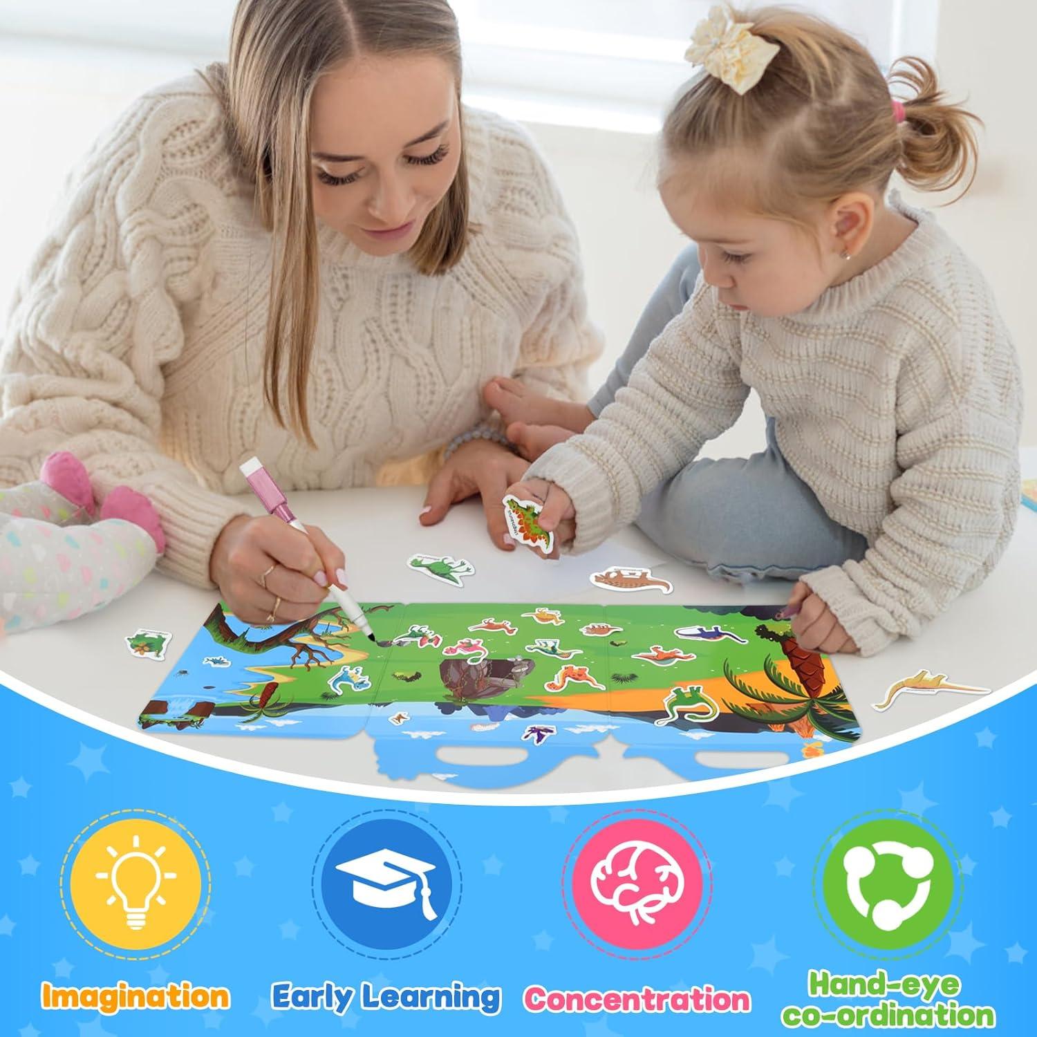 Libro de Stickers Reutilizables 3D Puffy ASTARON para Niños