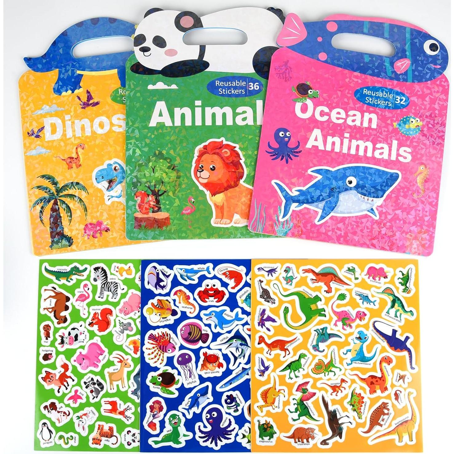 Libro de Stickers Reutilizables 3D Puffy ASTARON para Niños