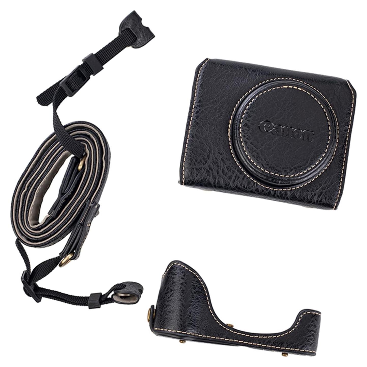 Funda de cámara Kinokoo para Canon G7X II y III - Cuero PU Negro