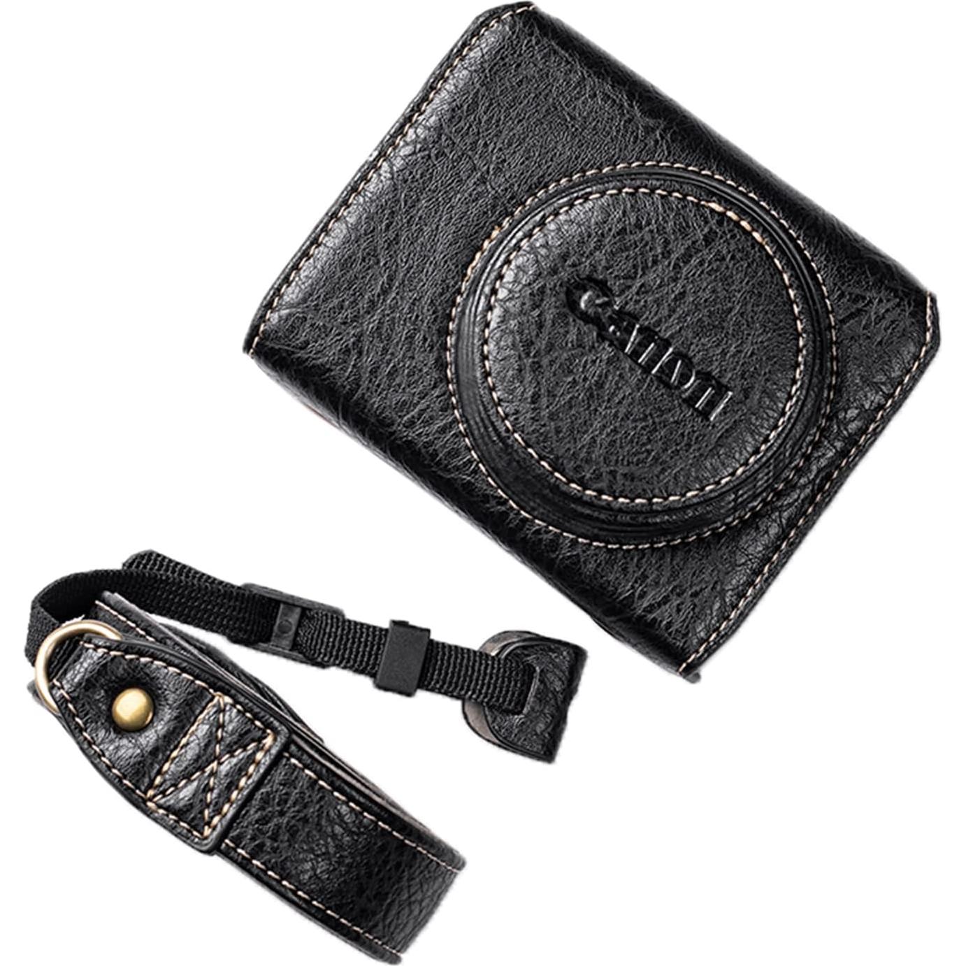 Funda de cámara Kinokoo para Canon G7X II y III - Cuero PU Negro