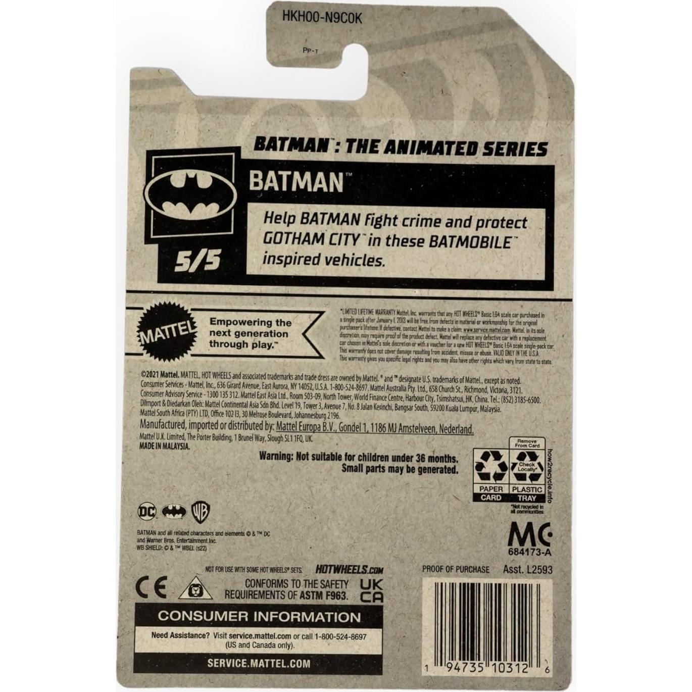 Hot Wheels Batman La Serie Animada 1:64 Mattel Violeta