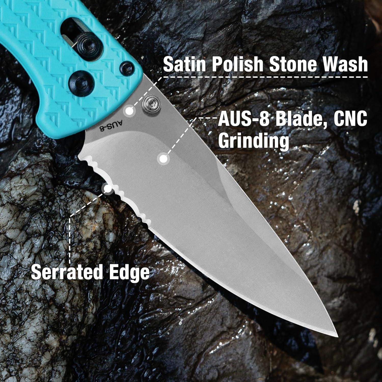 Cuchillo Plegable FLISSA EDC Azul 11.43 cm Acero AUS-8