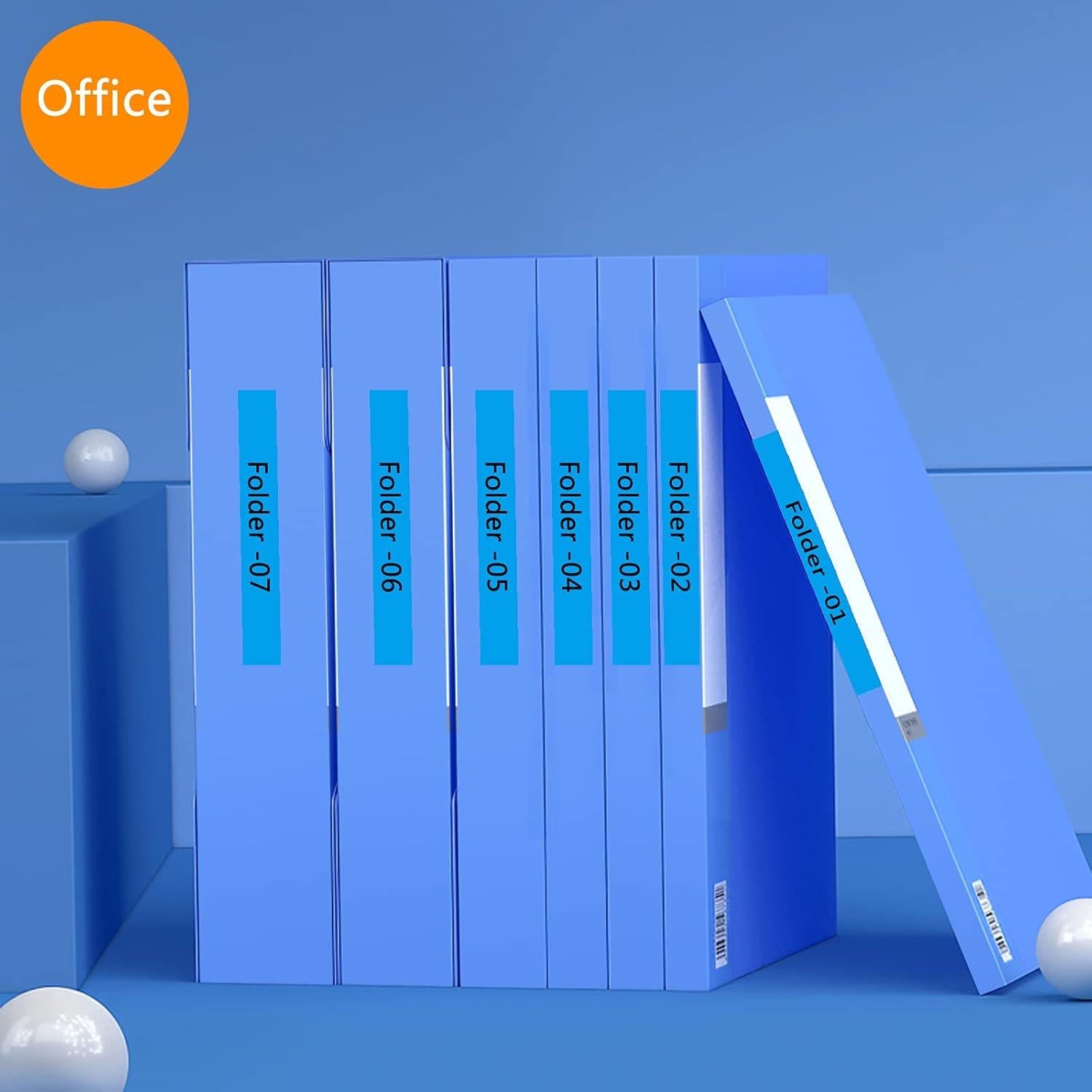 Cinta Etiqueta NineLeaf 4 Pack 12mm Negro sobre Azul MK531