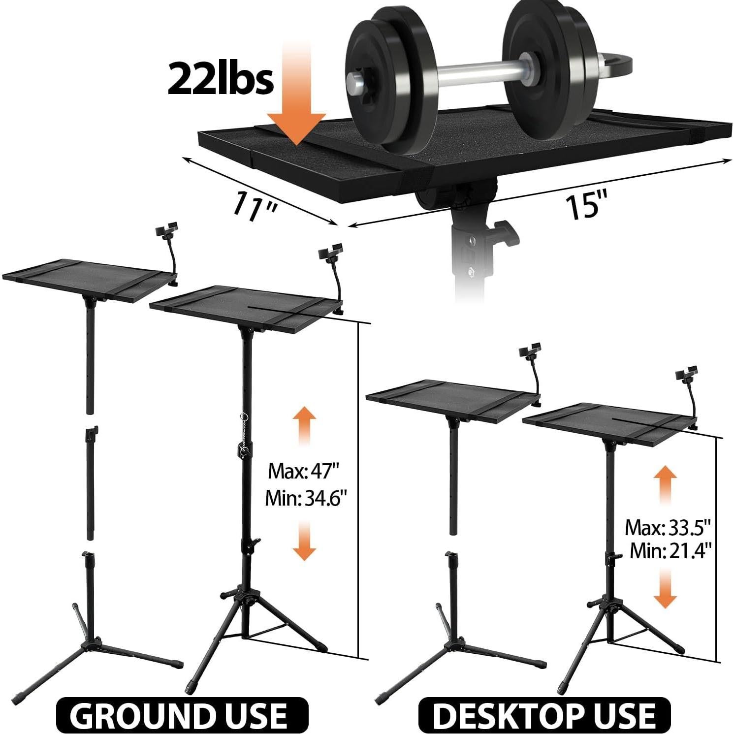 Soporte de Proyector Sutekus Ajustable 54-119 cm con Bandeja Dividida