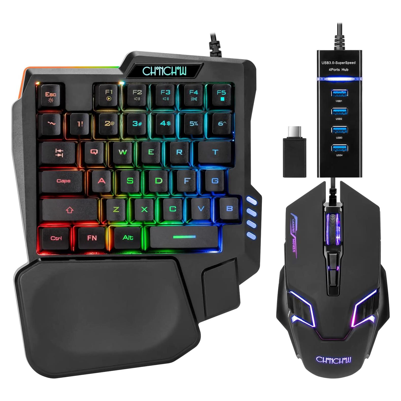 Teclado y Ratón Gaming RGB CHONCHOW Mini 7200 DPI